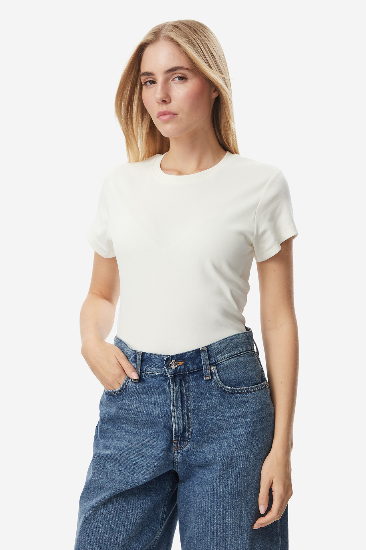 T-shirt HUNTER W226-HRLTS-1097-02X Kremowy
