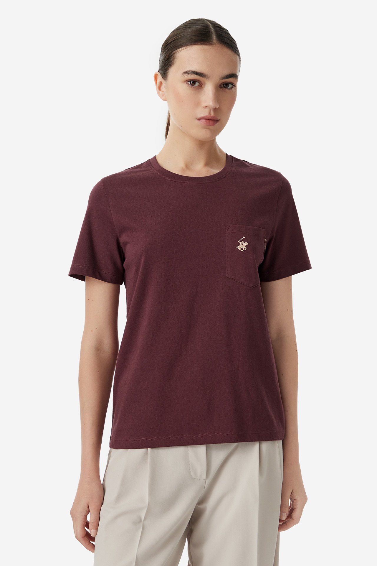 T-shirt Beverly Hills Polo Club W226-BHLTS-1223-10X Bordowy