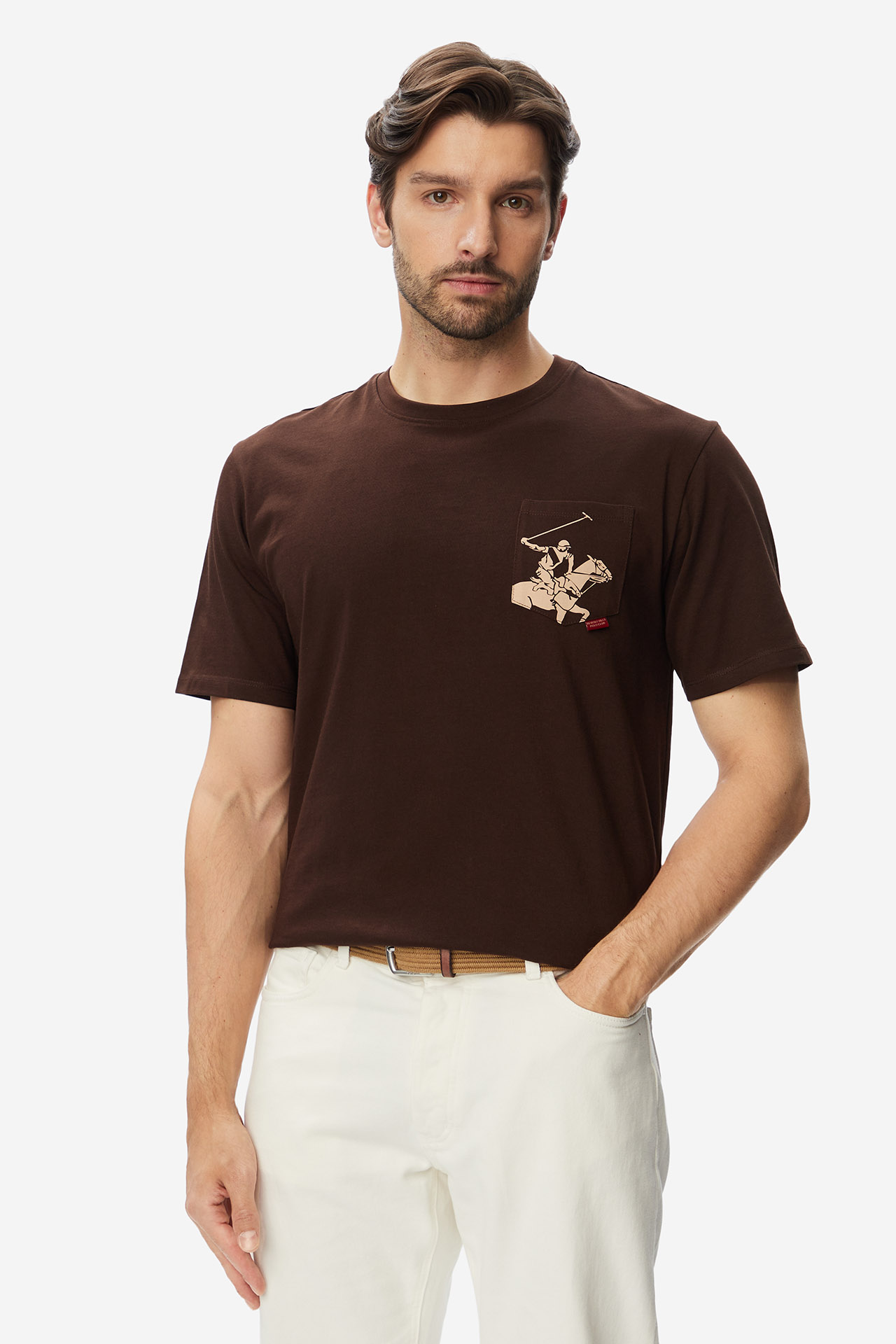 T-shirt Beverly Hills Polo Club W226-BHMTS-1220-37X Brązowy ciemny