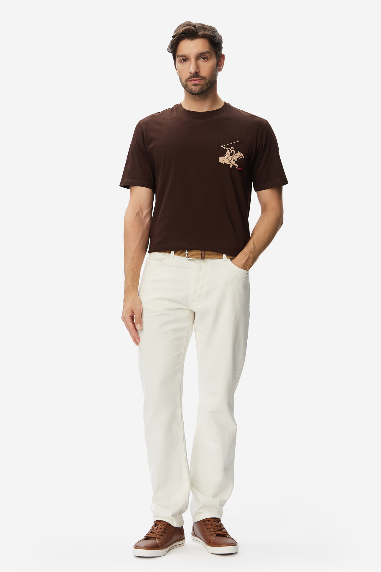 T-shirt Beverly Hills Polo Club W226-BHMTS-1220-37X Brązowy ciemny