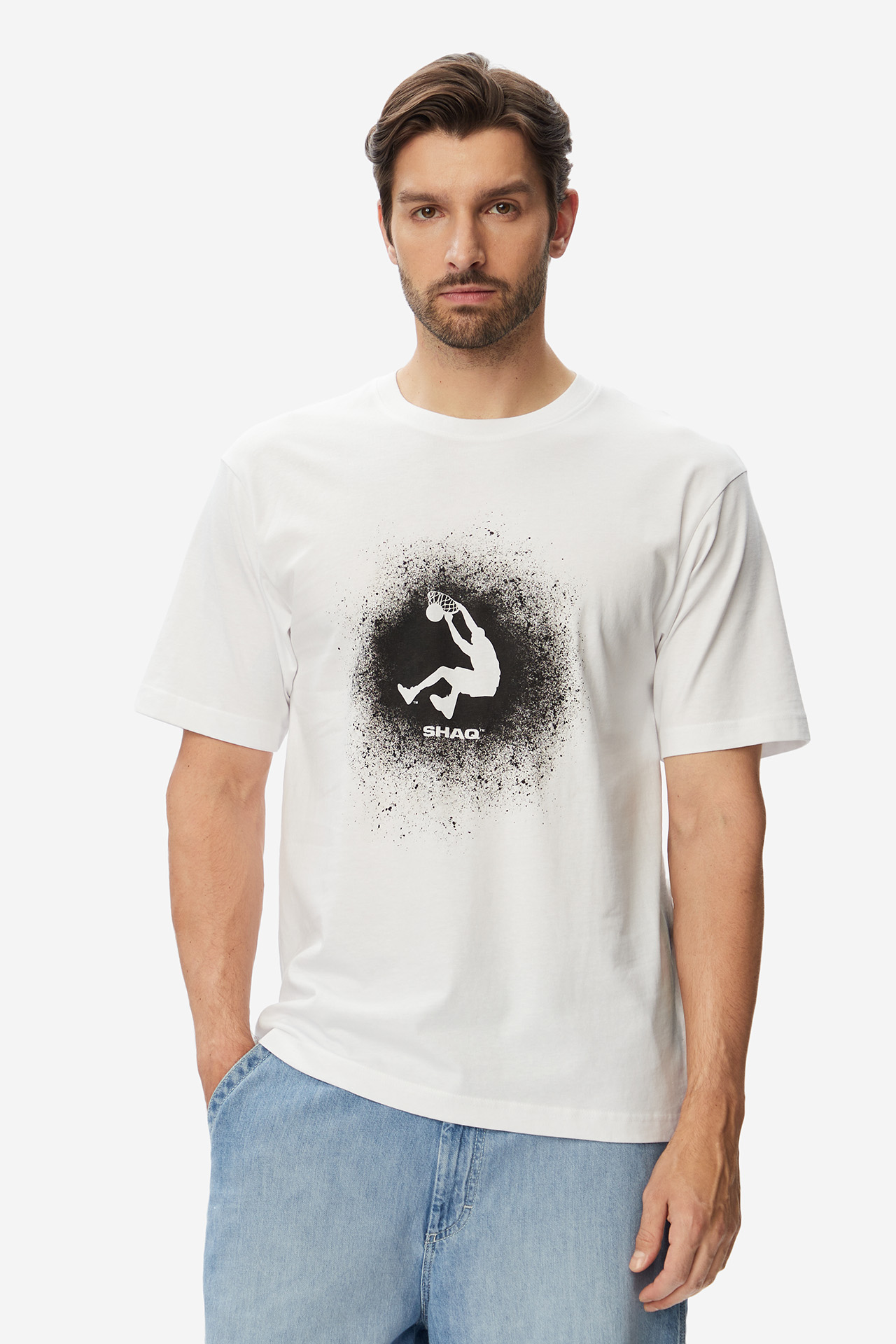 T-shirt SHAQ W226-SQMTS-1058-01X Biały
