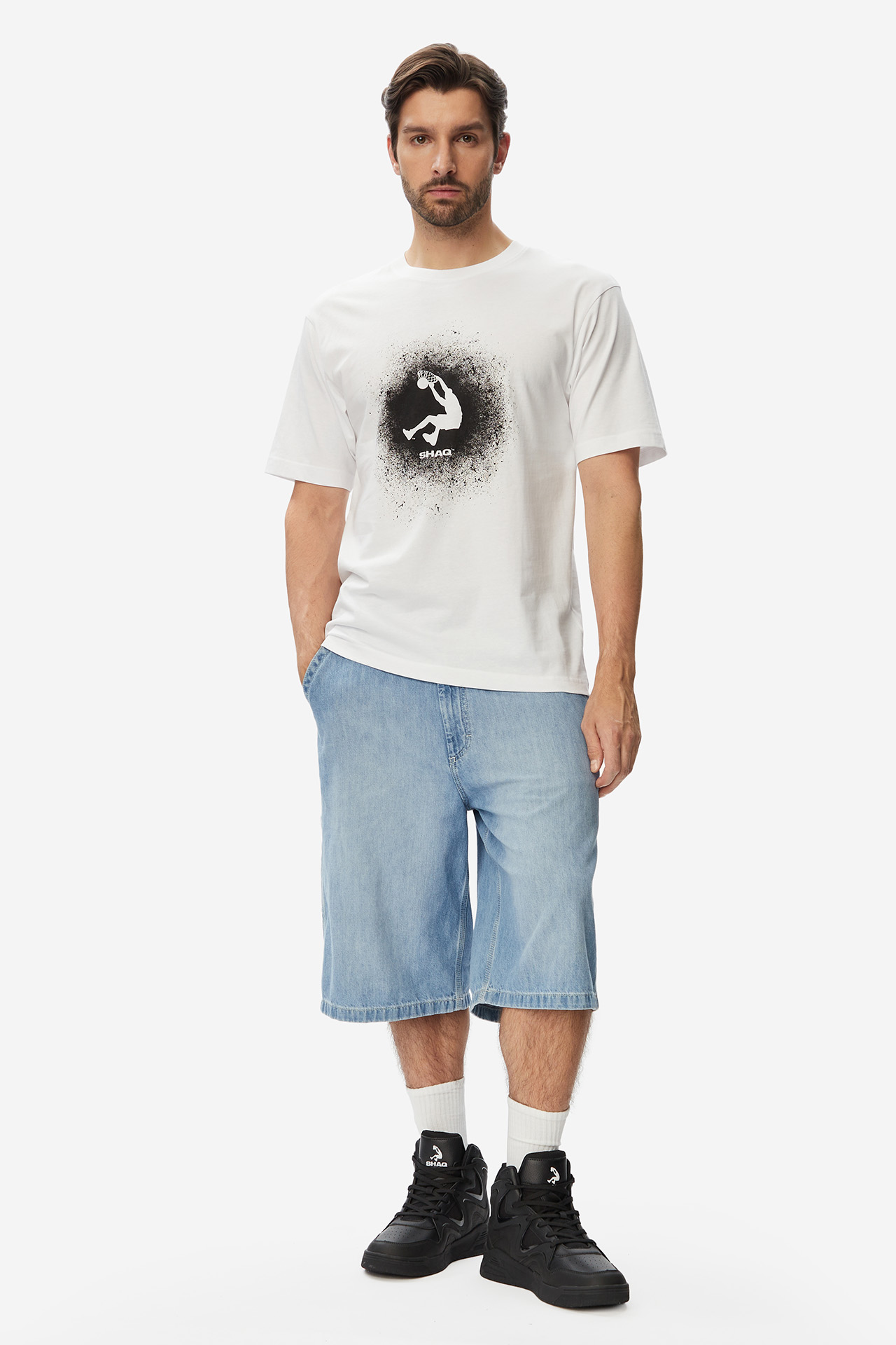 T-shirt SHAQ W226-SQMTS-1058-01X Biały