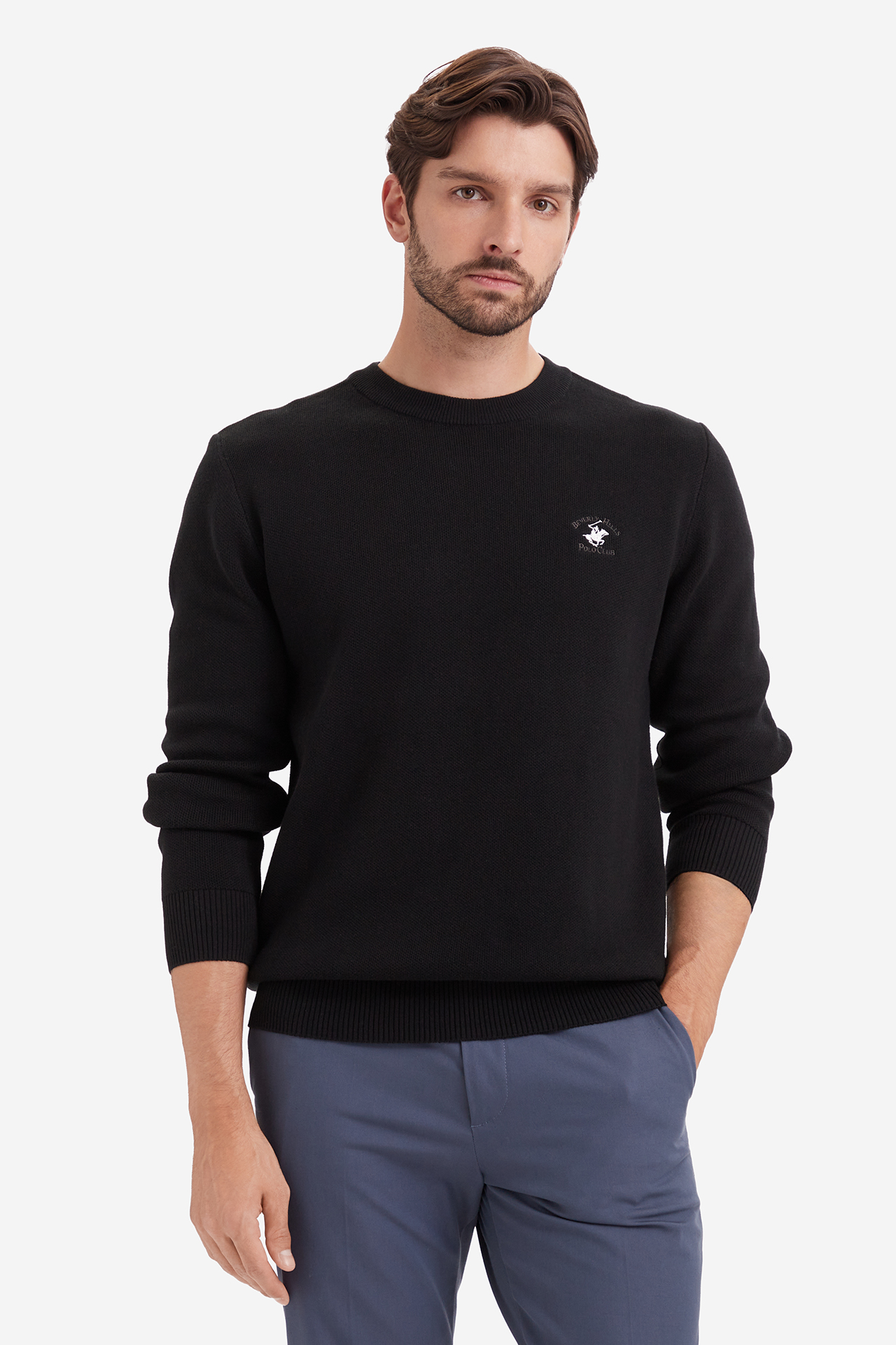 Sweter Beverly Hills Polo Club W226-BHMSW-1095-48X Czarny