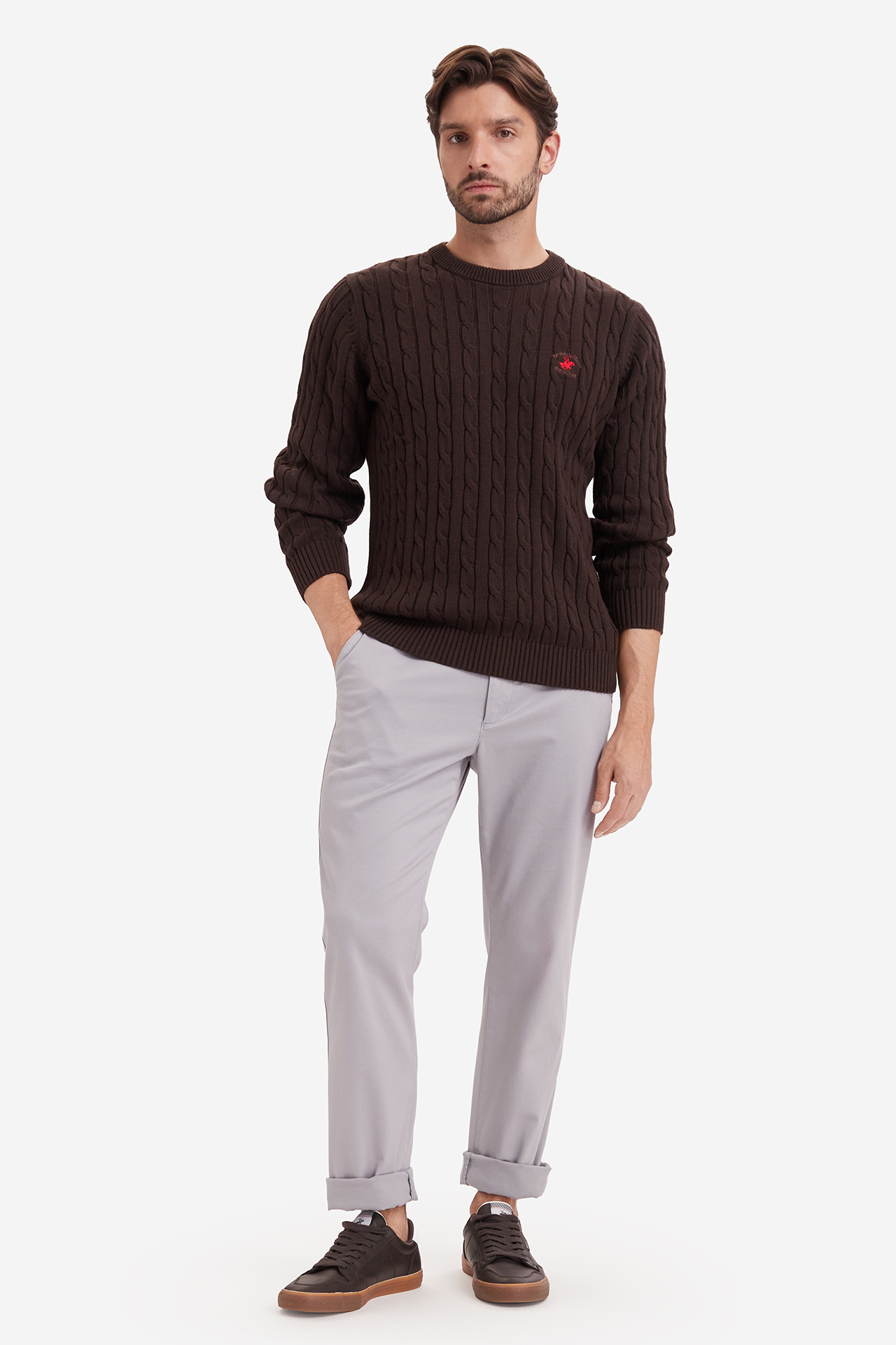 Sweter Beverly Hills Polo Club W226-BHMSW-1094-37X Brązowy ciemny