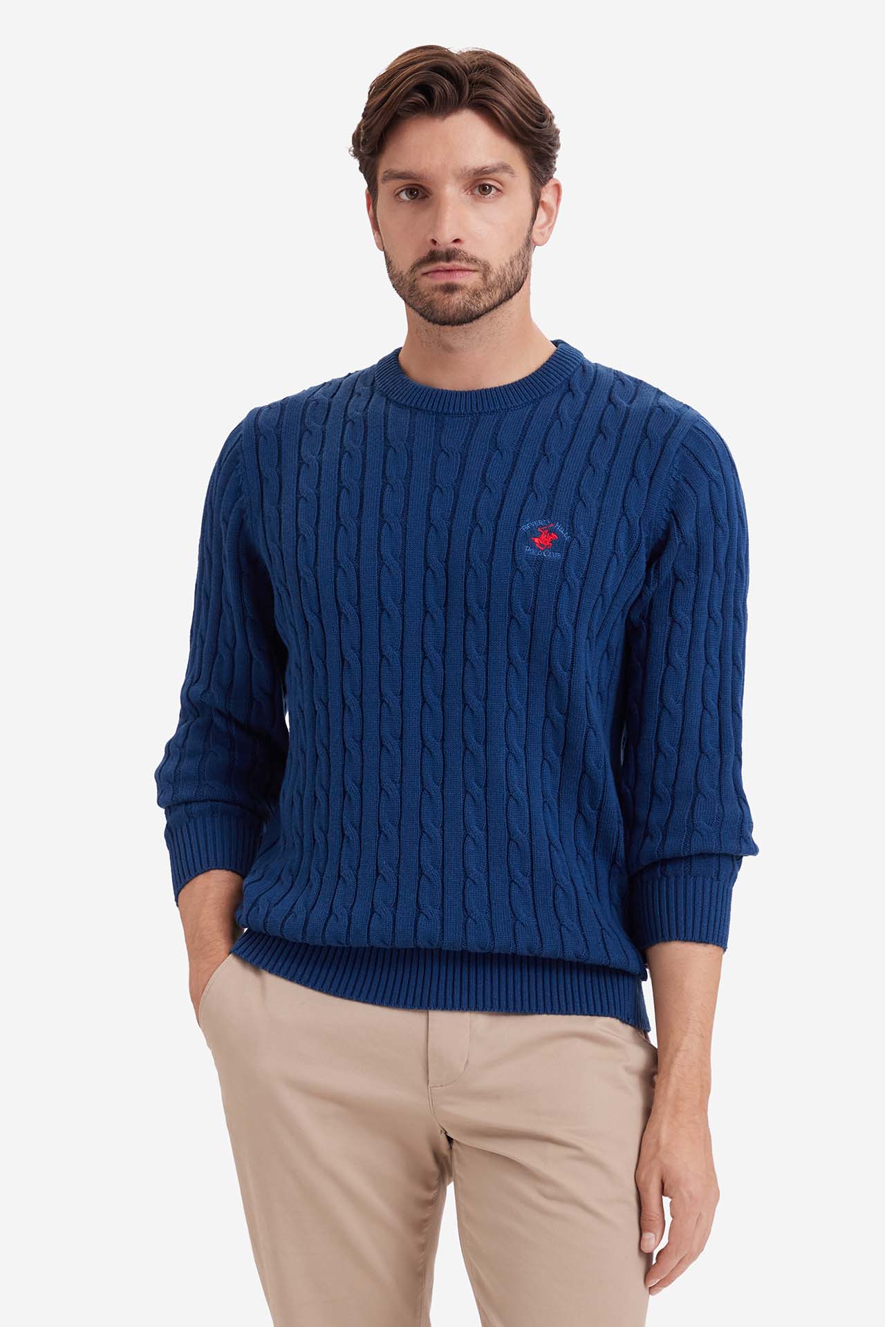 Sweter Beverly Hills Polo Club W226-BHMSW-1094-19X Granatowy