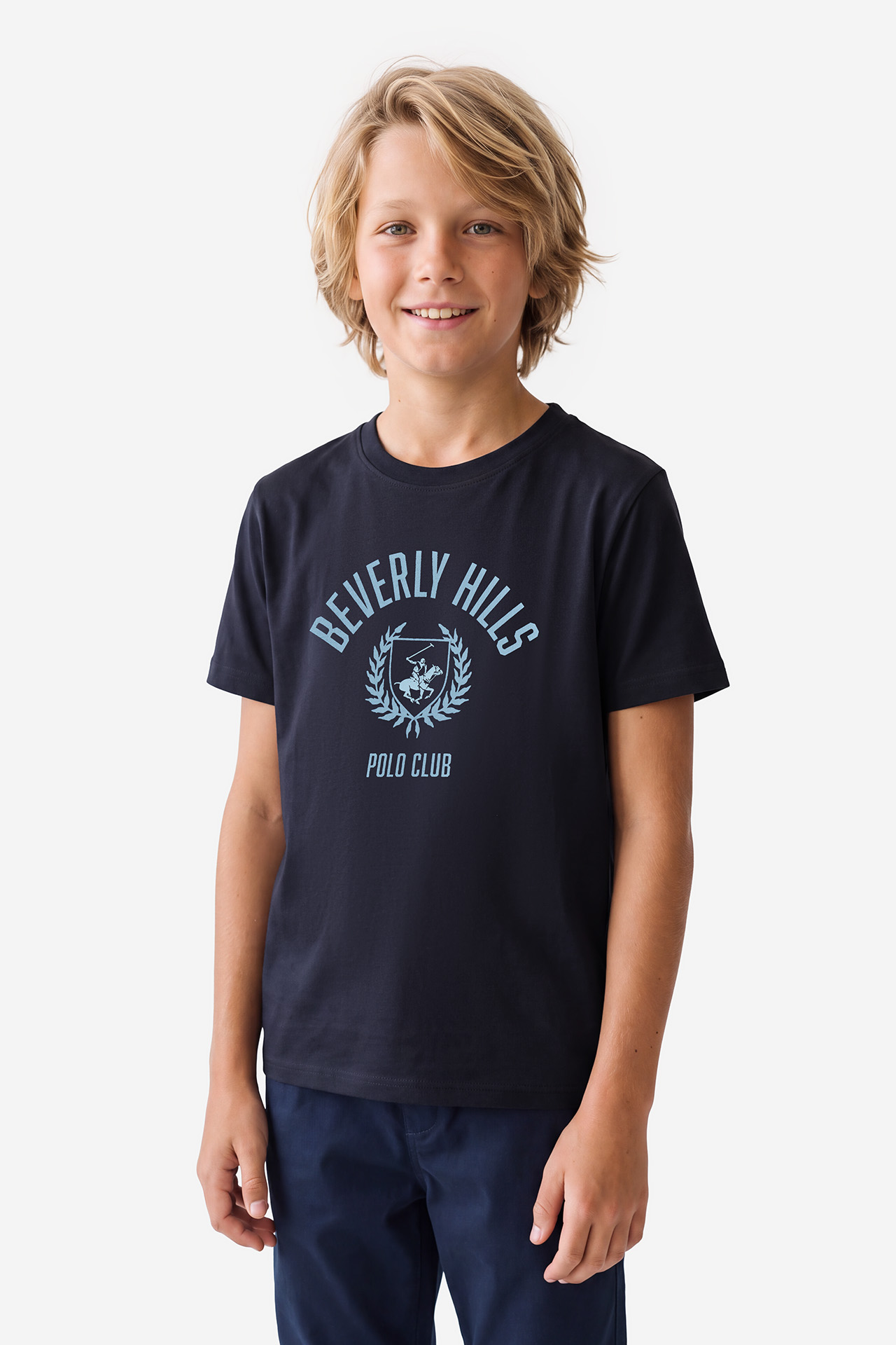 T-shirt BEVERLY HILLS POLO CLUB W226-BHBTS-1231-19X Granatowy