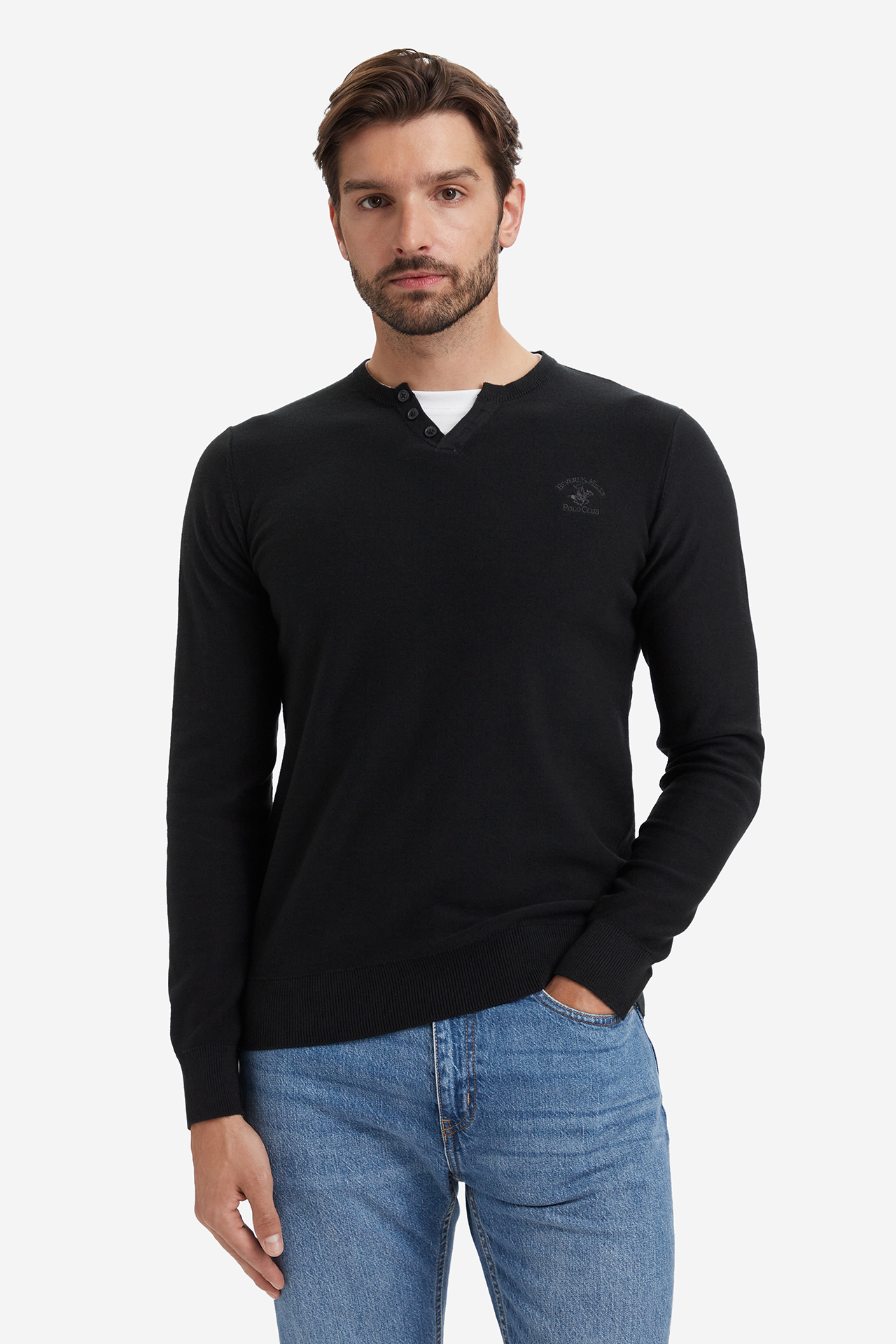 Sweter Beverly Hills Polo Club W226-BHMSW-1120-48X Czarny