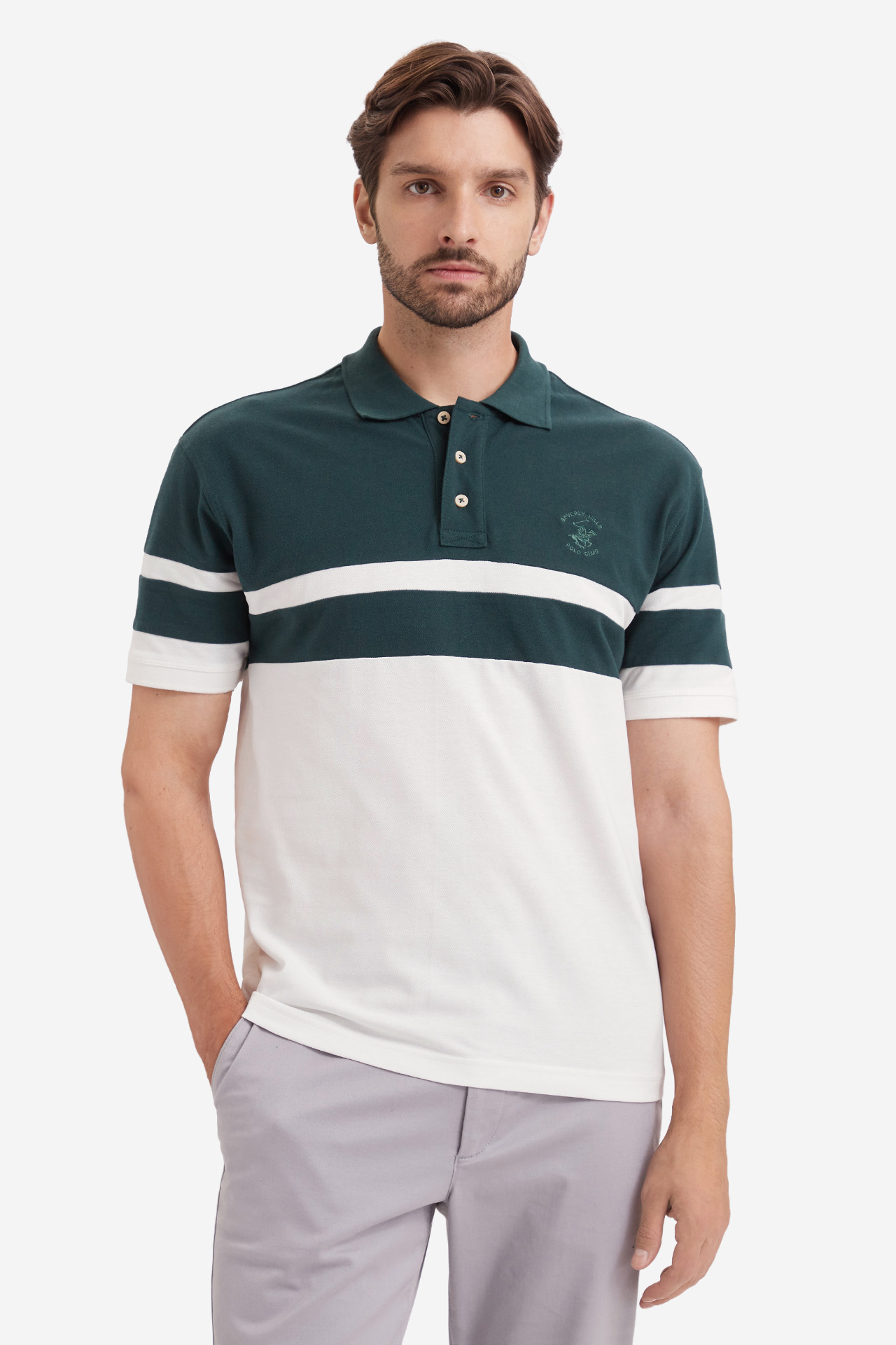 Koszulka polo BEVERLY HILLS POLO CLUB W226-BHMPO-1210-28X Zielony