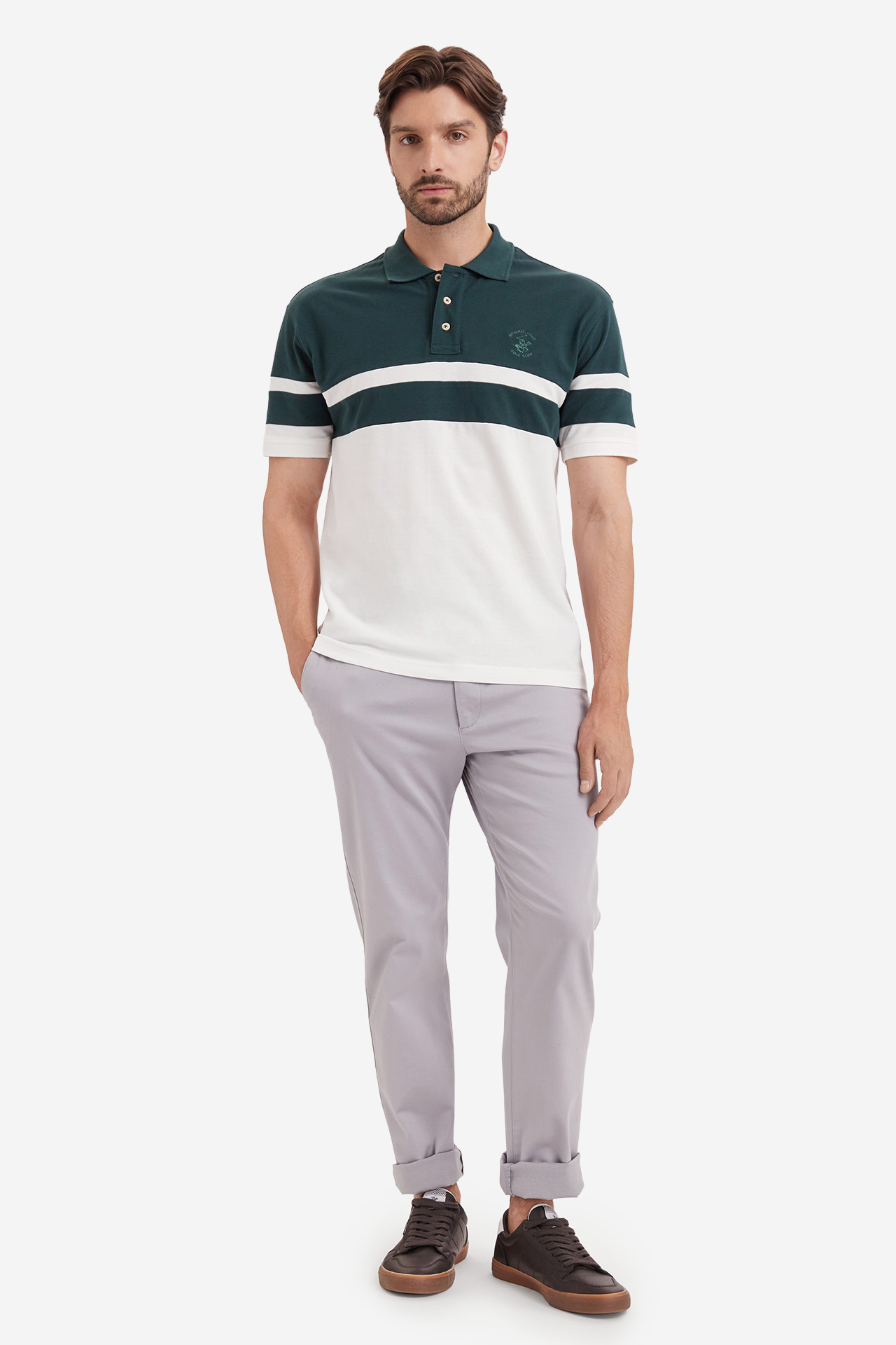 Koszulka polo BEVERLY HILLS POLO CLUB W226-BHMPO-1210-28X Zielony