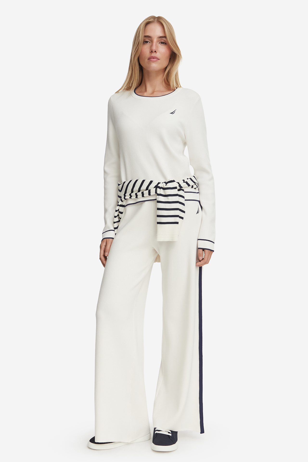 Sweter NAUTICA W226-NALSW-1100-02X Kremowy