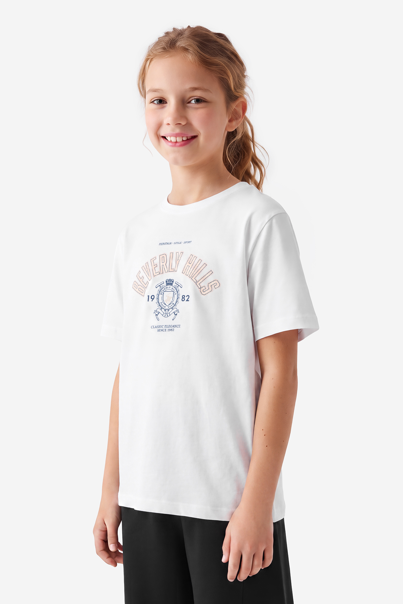 T-shirt BEVERLY HILLS POLO CLUB W226-BHGTS-1233-01X Biały