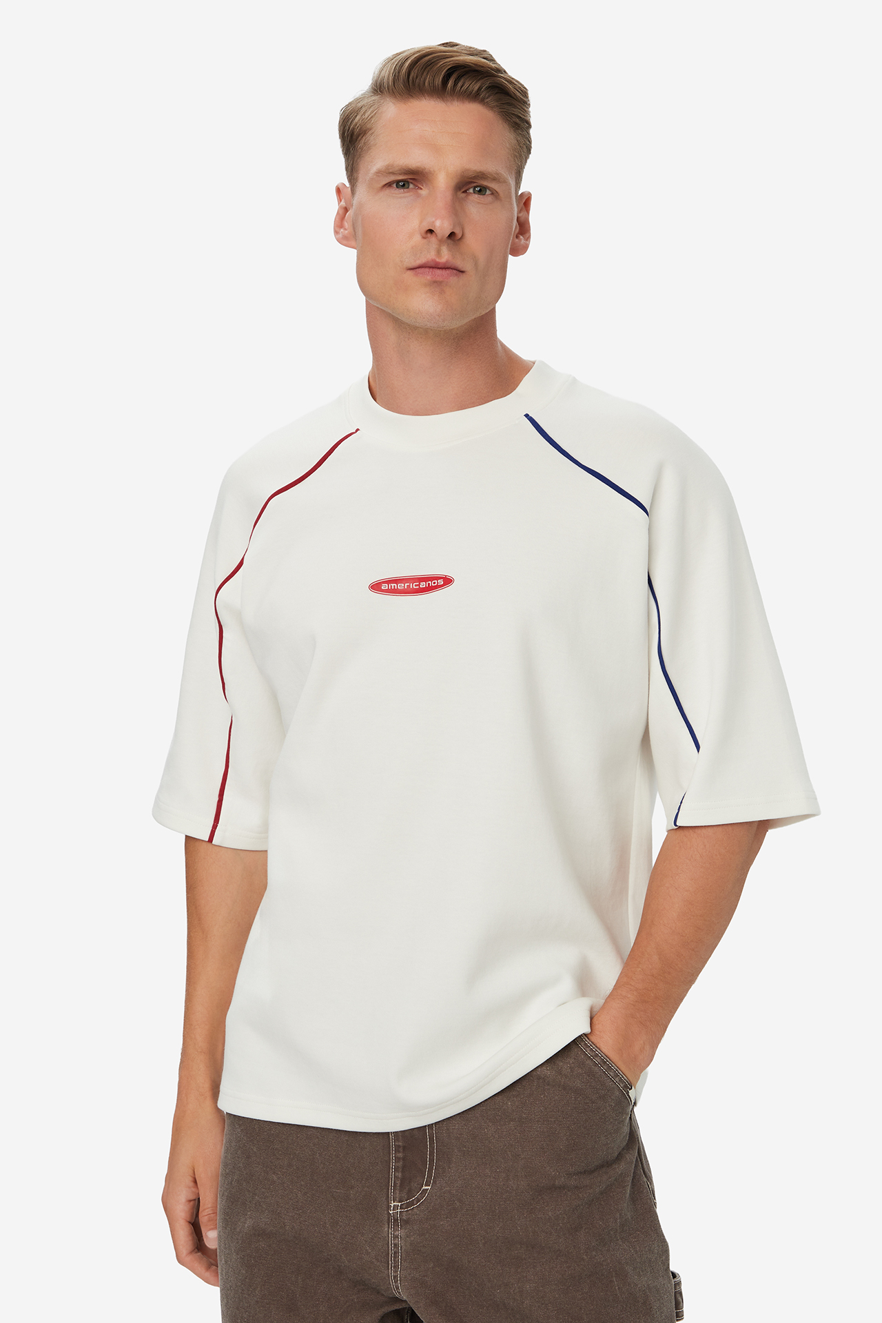 T-shirt AMERICANOS W226-AMMTS-1053-01X Biały