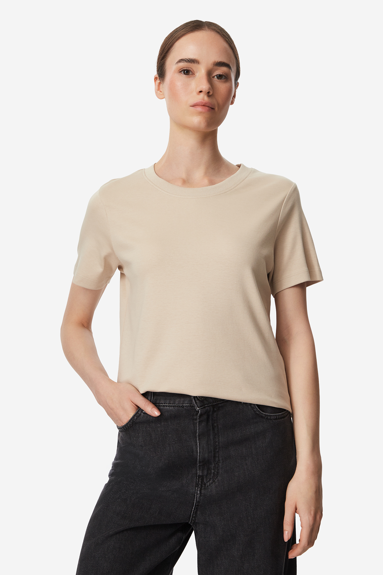 T-shirt GO SOFT W226-GSLTS-1084-39X Beżowy