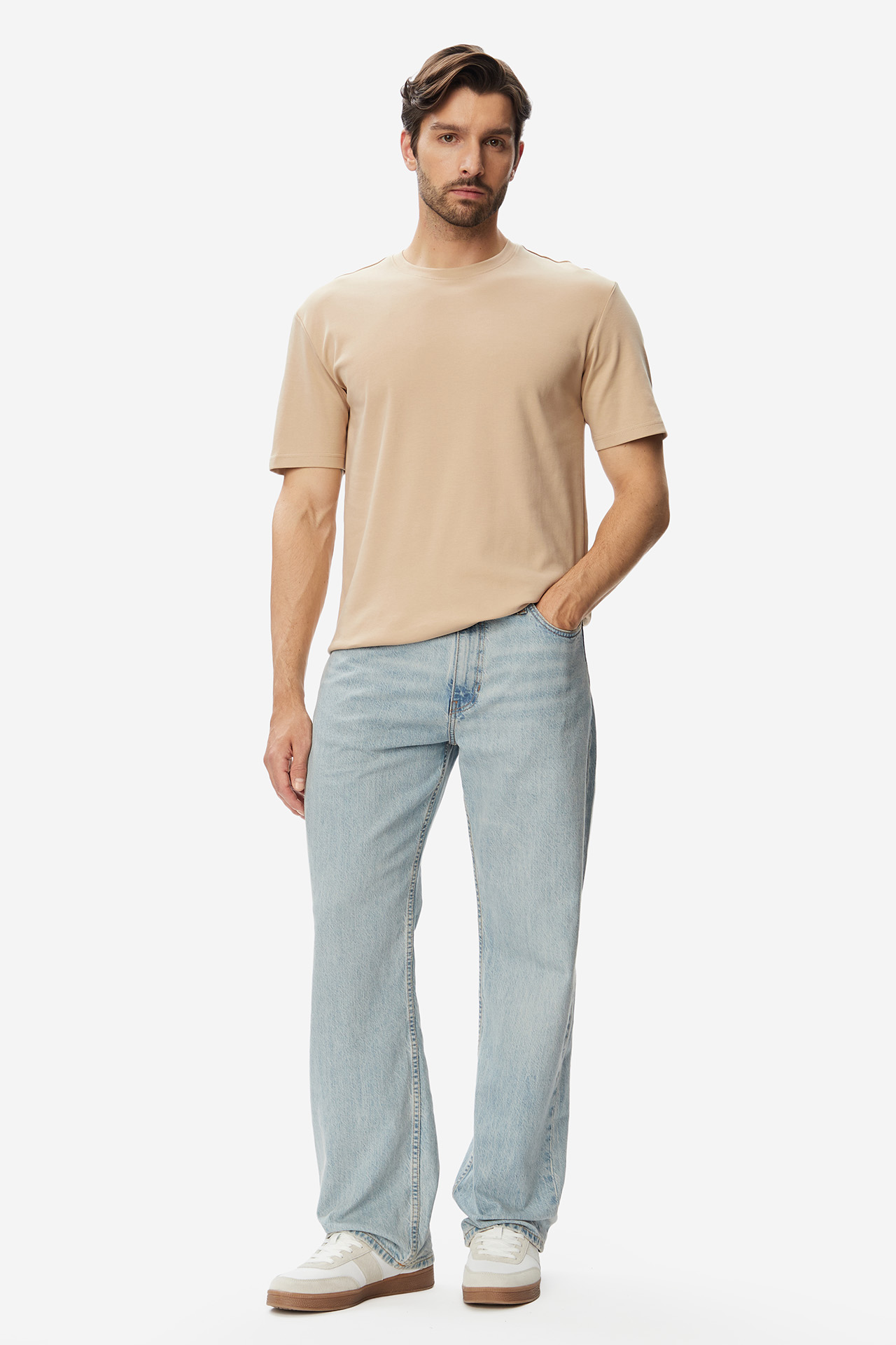T-shirt GO SOFT W226-GSMTS-1083-39X Beżowy
