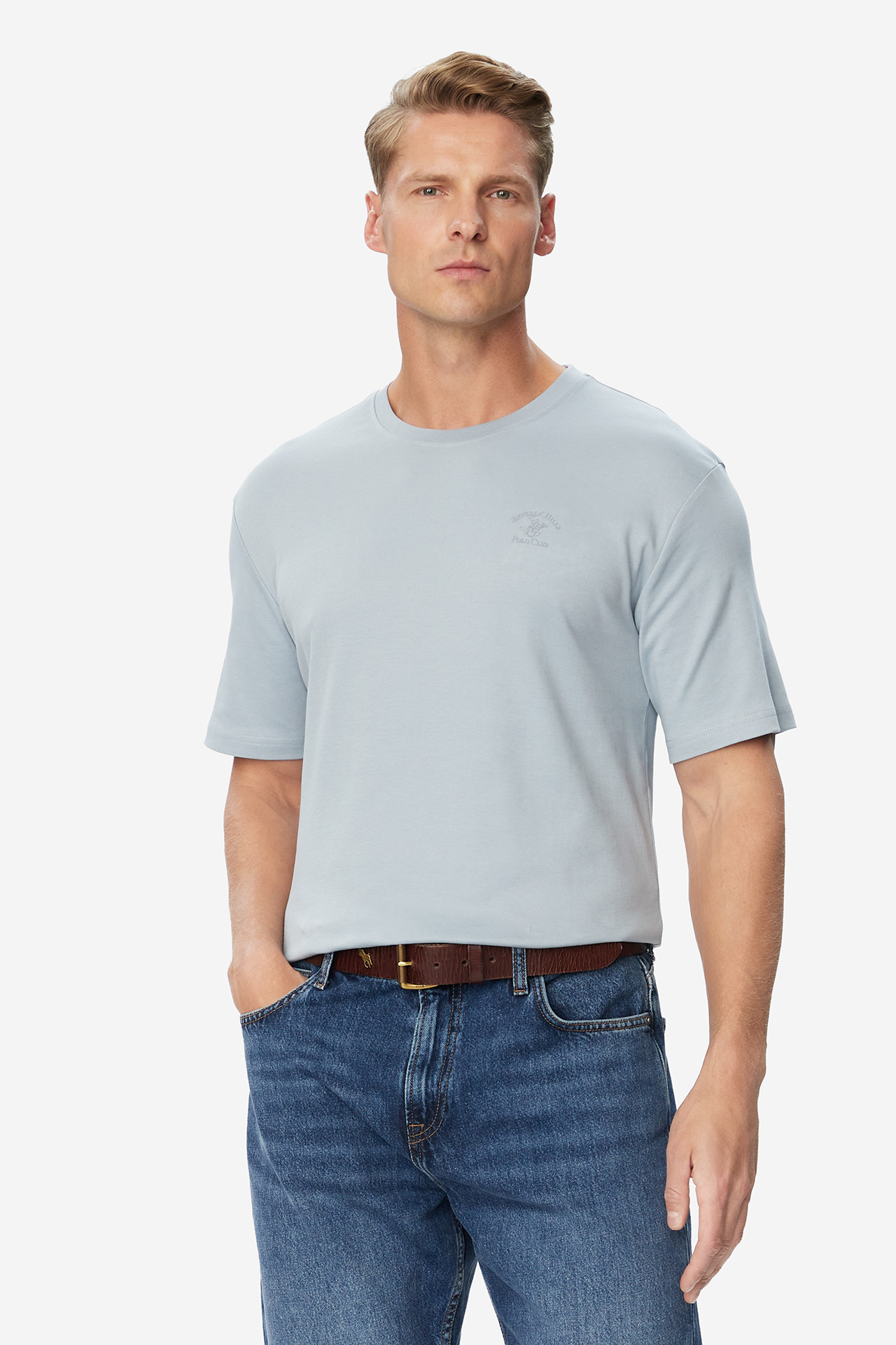 T-shirt Beverly Hills Polo Club W226-BHMTS-1214-22X Niebieski jasny