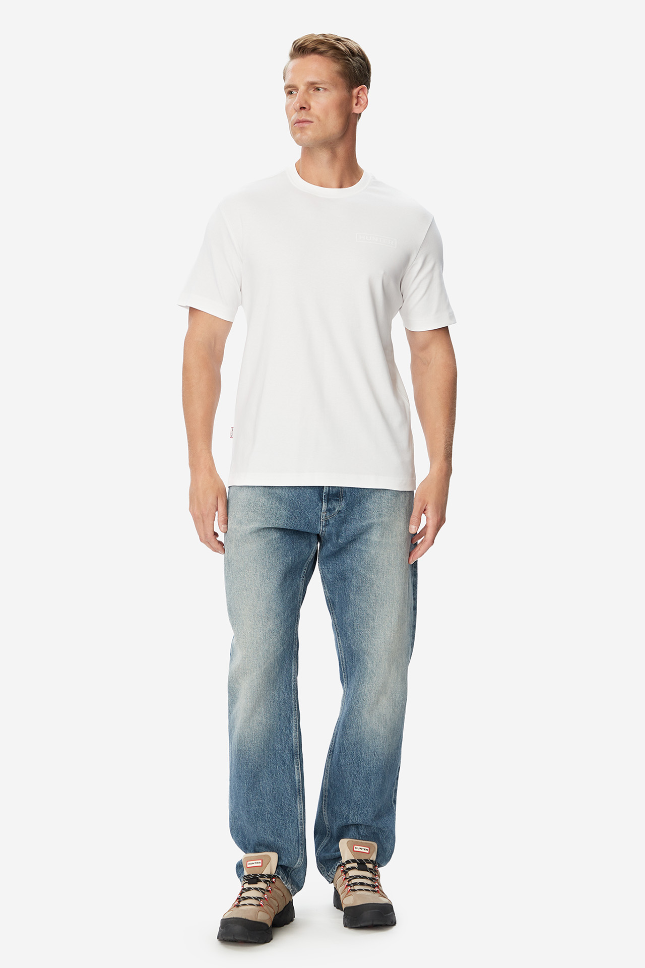 T-shirt HUNTER W226-HRMTS-1089-01X Biały