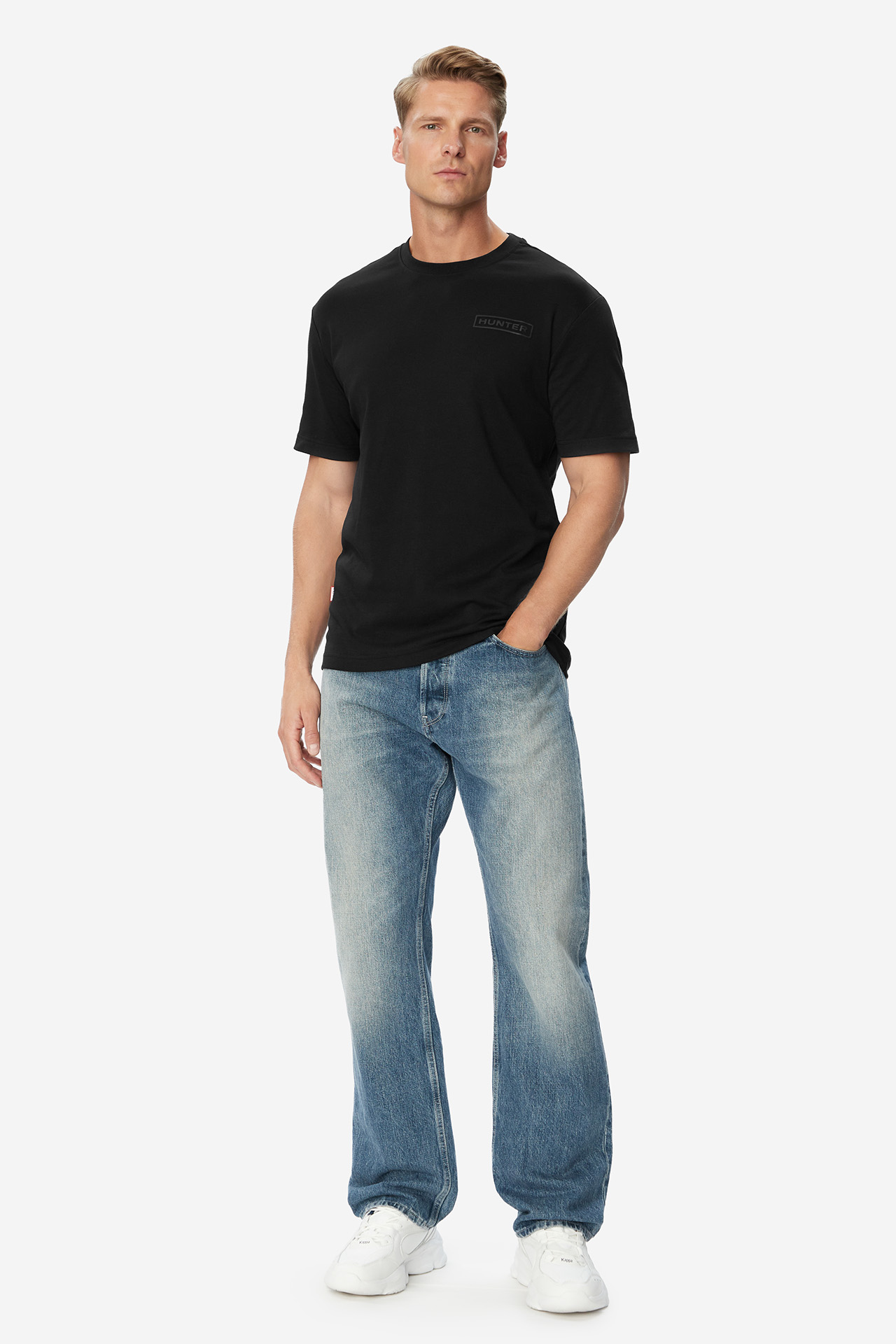 T-shirt HUNTER W226-HRMTS-1089-48X Czarny