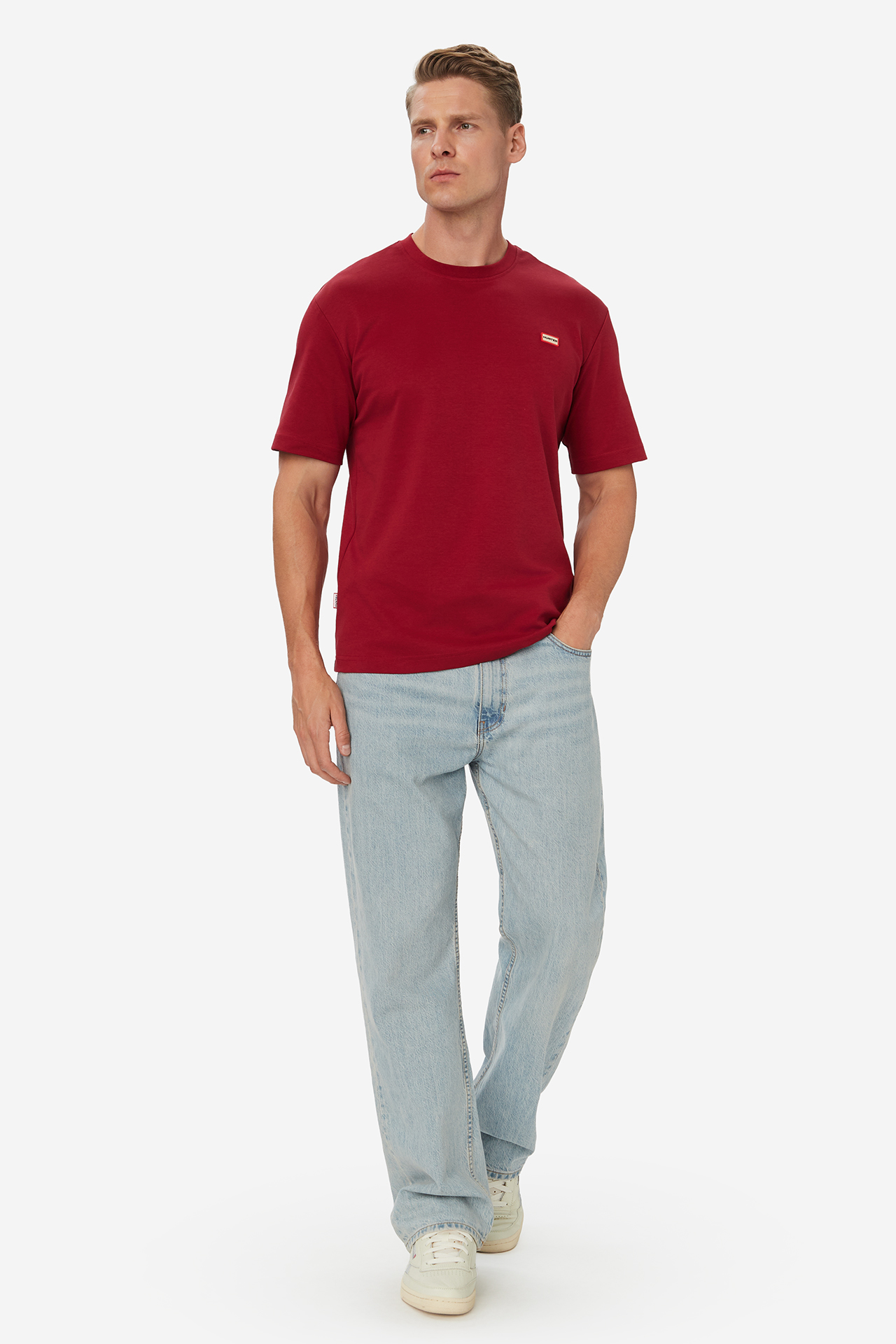 T-shirt HUNTER W226-HRMTS-1090-37X Bordowy