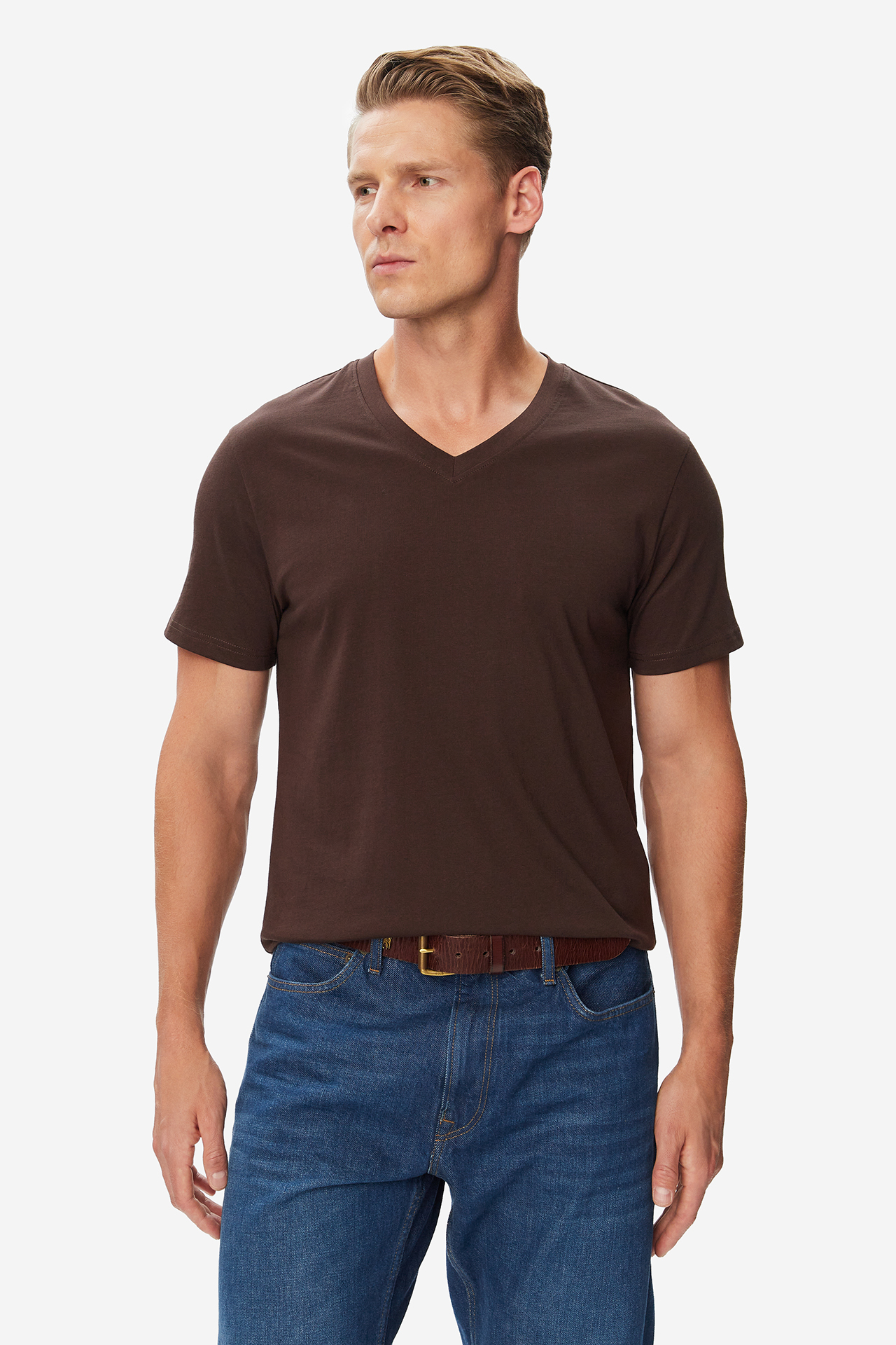 T-shirt Beverly Hills Polo Club W226-BHMTS-1234-37X Brązowy