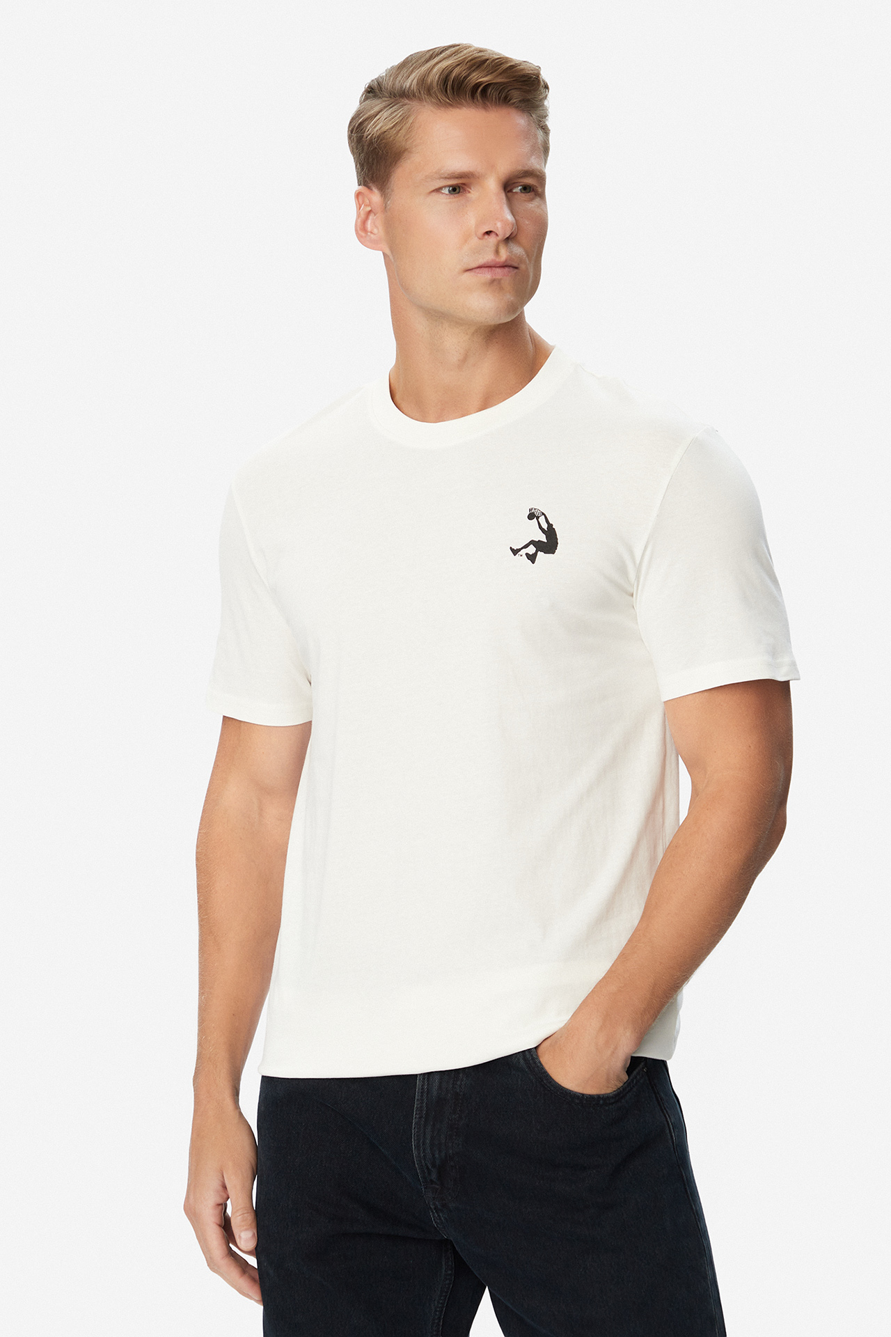 T-shirt SHAQ W226-SQMTS-1057-01X Kremowy