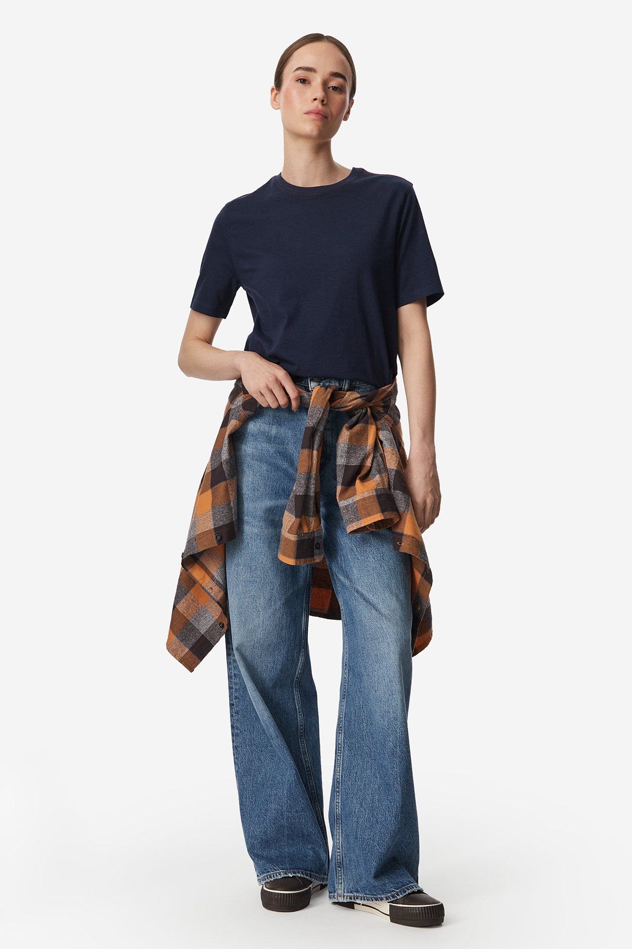 T-shirt AMERICANOS W226-AMLTS-1058-21X Granatowy