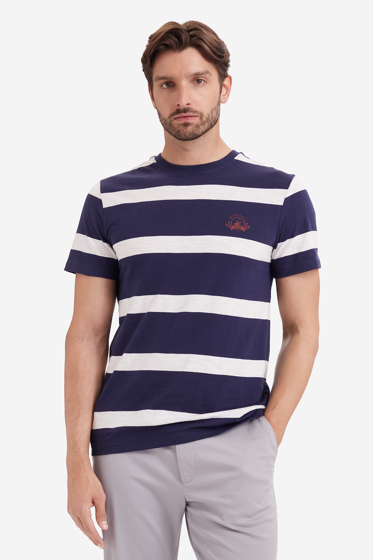 T-shirt BEVERLY HILLS POLO CLUB W226-BHMTS-1216-19S Granatowy