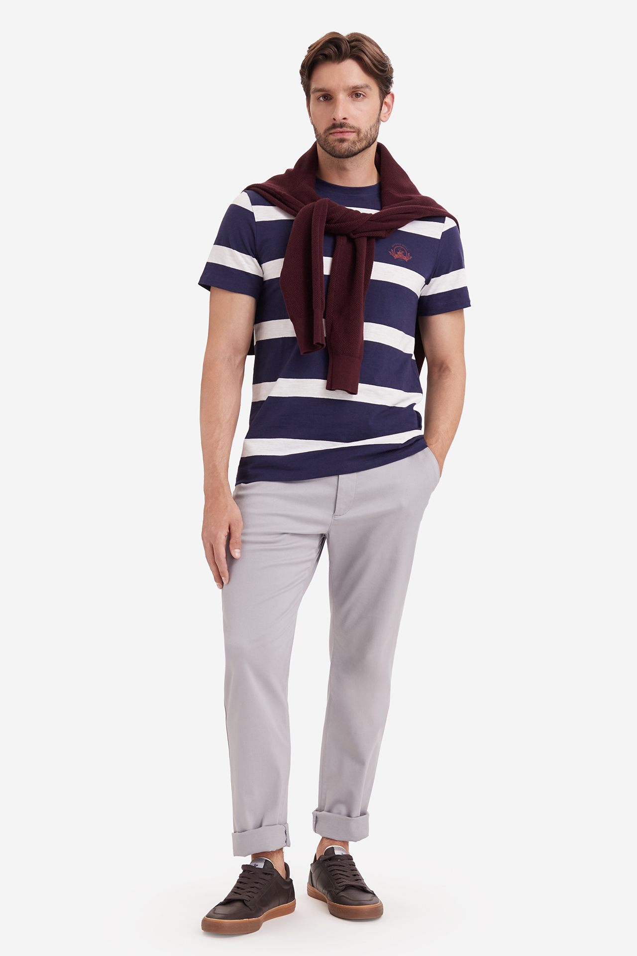 T-shirt BEVERLY HILLS POLO CLUB W226-BHMTS-1216-19S Granatowy