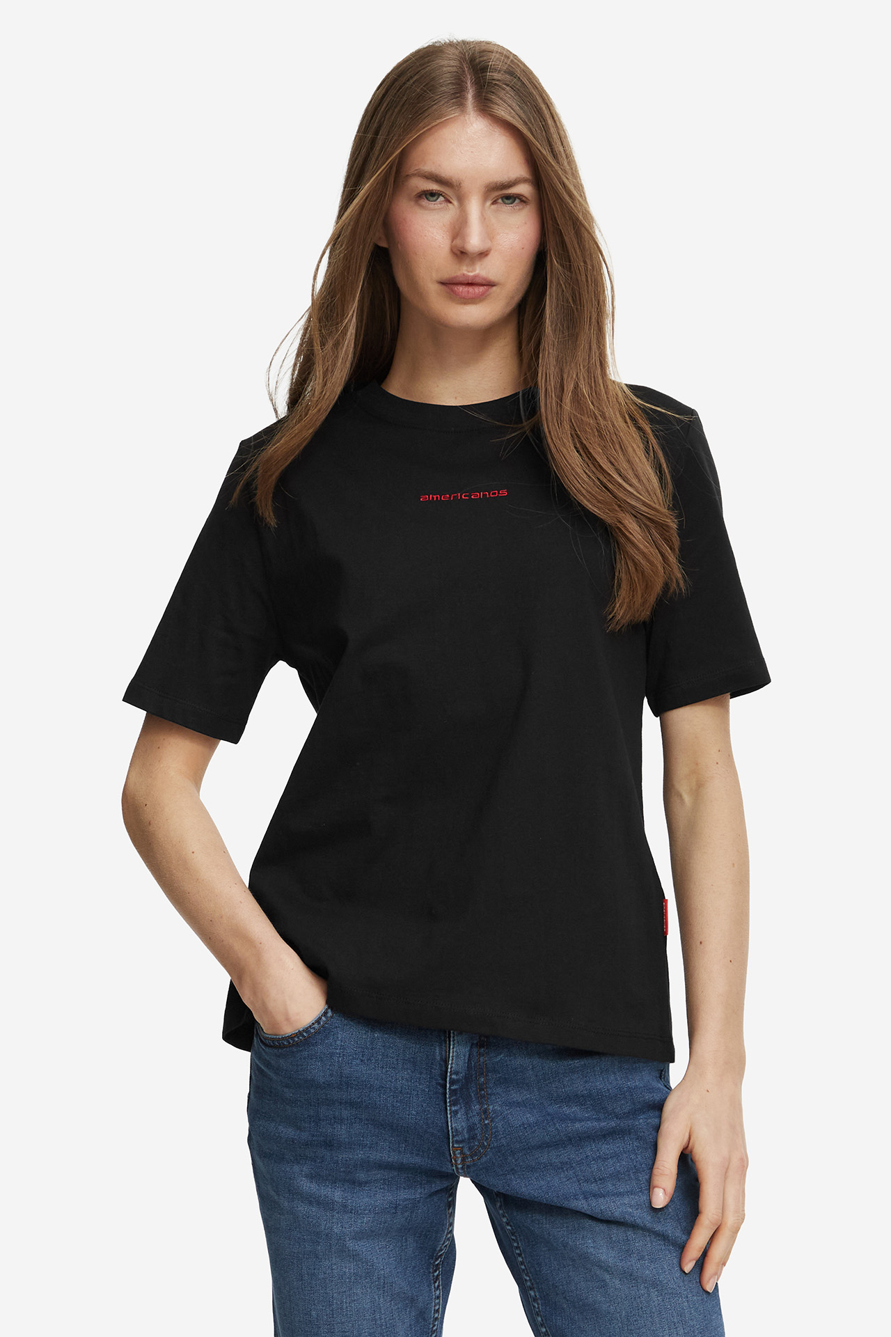 T-shirt AMERICANOS W226-AMLTS-1057-48X Czarny