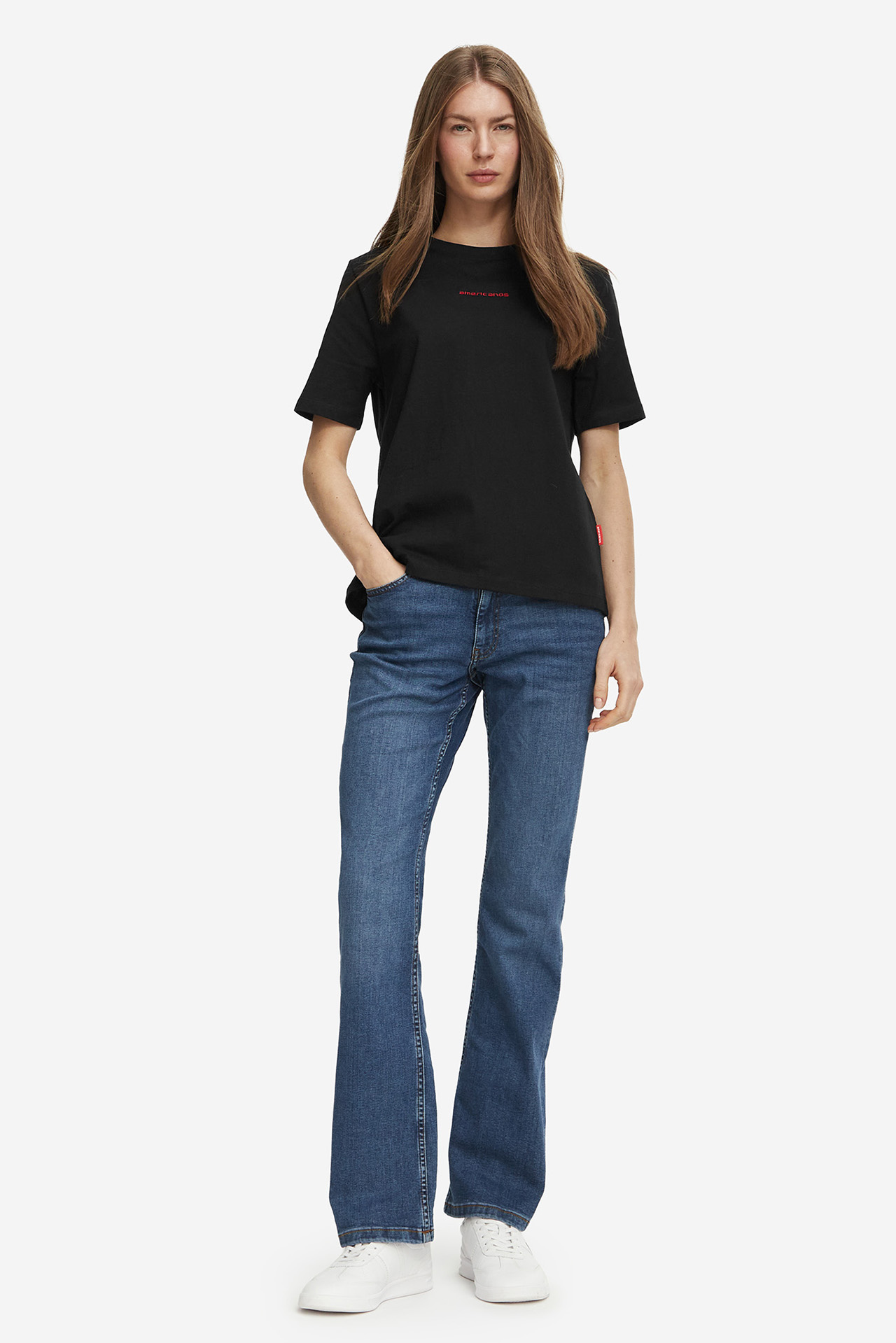 T-shirt AMERICANOS W226-AMLTS-1057-48X Czarny