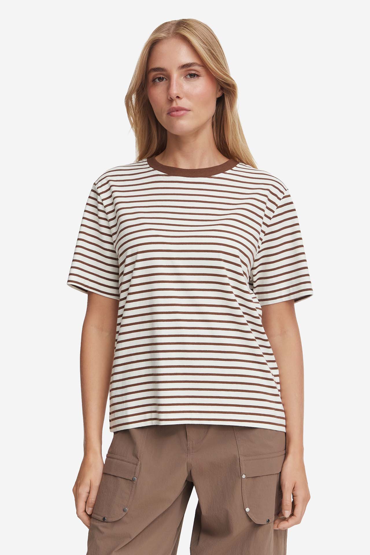 T-shirt HUNTER W226-HRLTS-1093-38S Brązowy