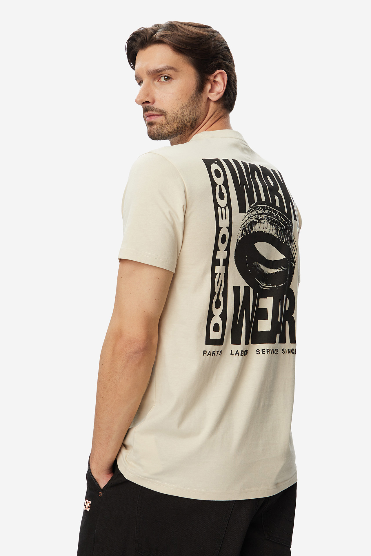 T-shirt DC SHOES W226-DCMTS-1089-03X Zielony ciemny