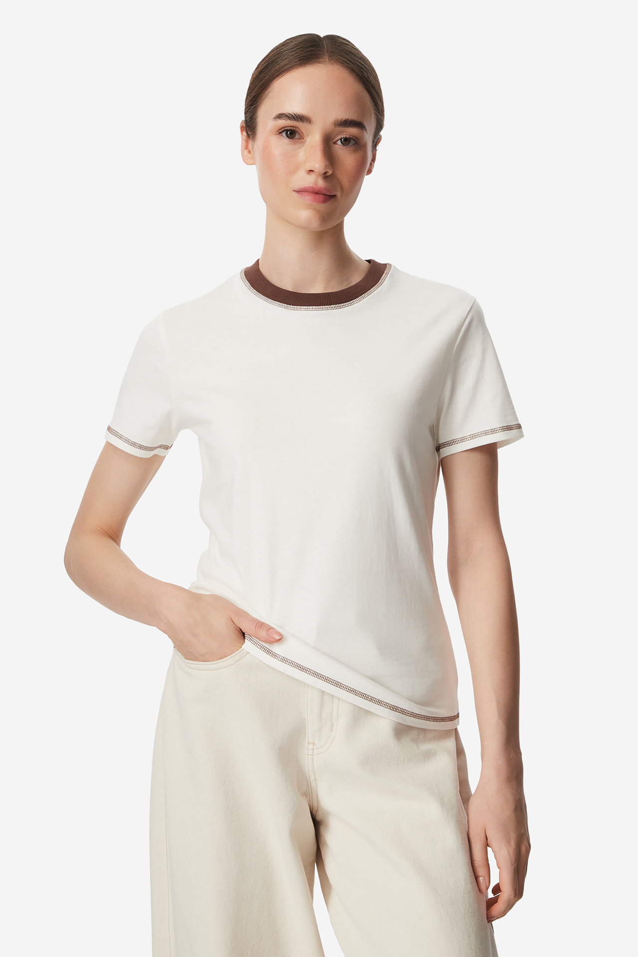 T-shirt ROXY W226-RXLTS-1063-02X Kremowy
