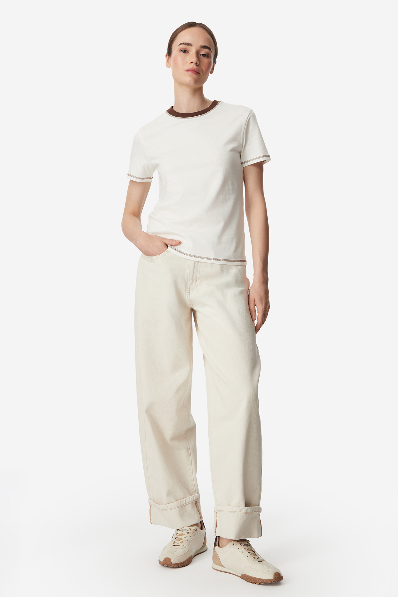 T-shirt ROXY W226-RXLTS-1063-02X Kremowy