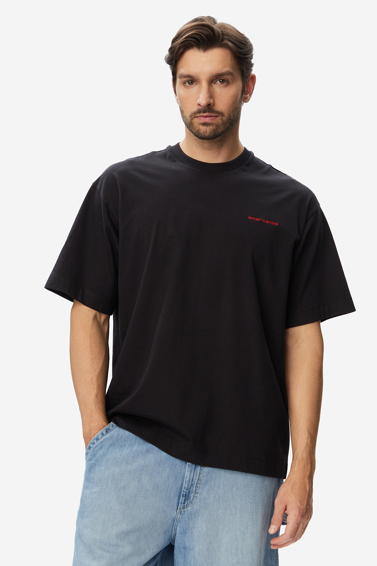 T-shirt AMERICANOS W226-AMMTS-1054-48X Czarny