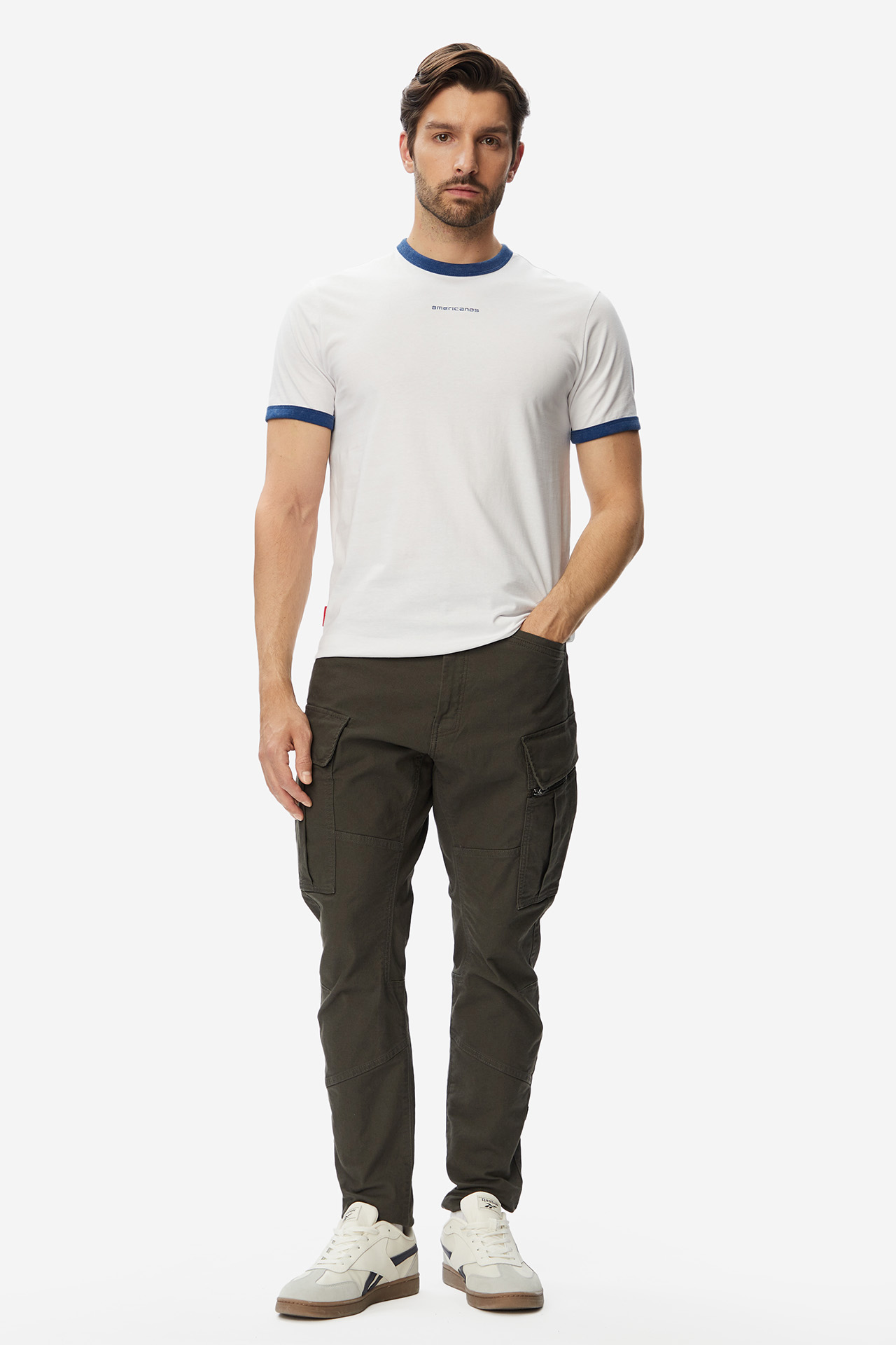T-shirt AMERICANOS W226-AMMTS-1052-21X Biały