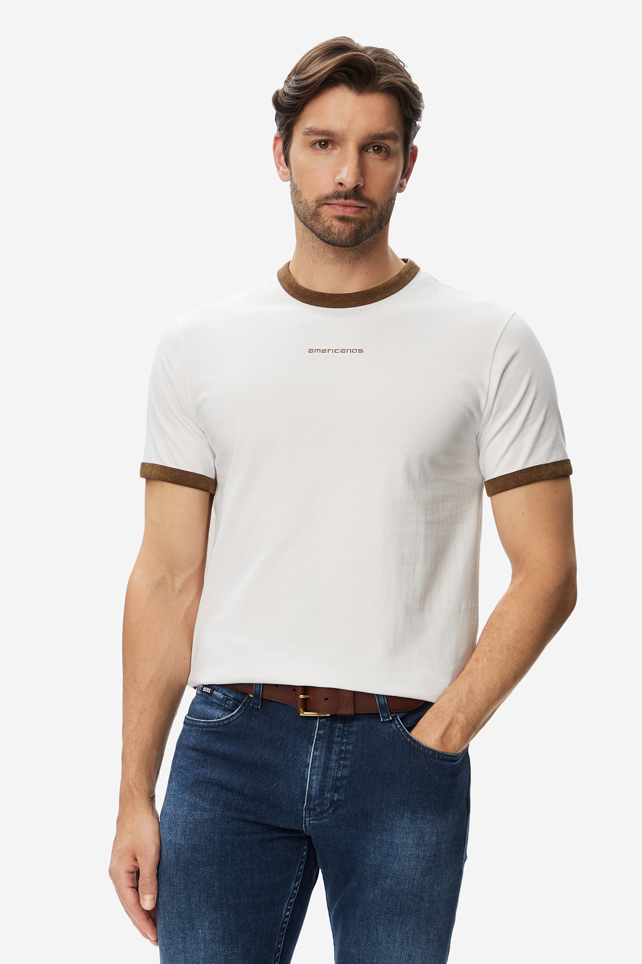 T-shirt AMERICANOS W226-AMMTS-1052-35X Biały