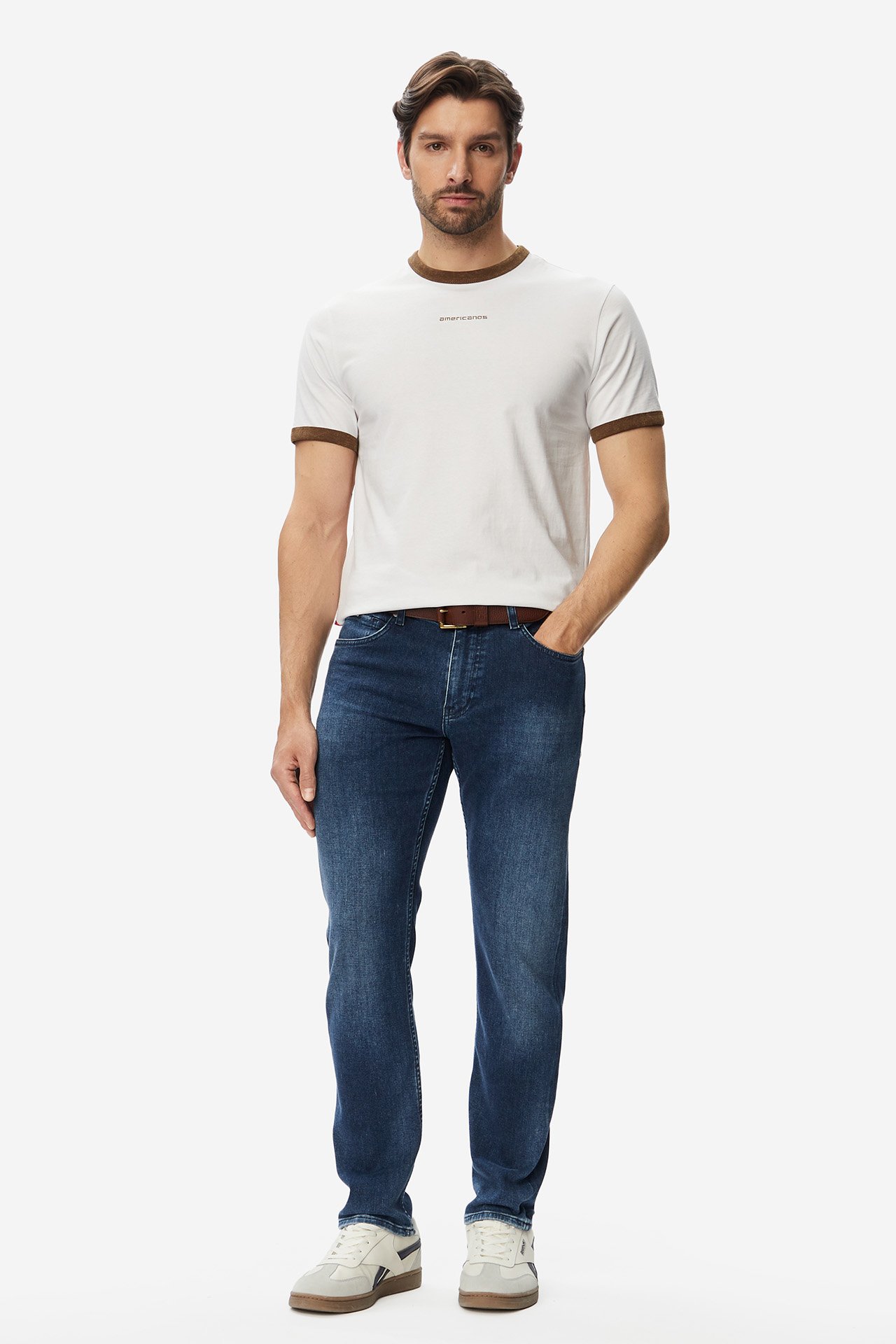 T-shirt AMERICANOS W226-AMMTS-1052-35X Biały