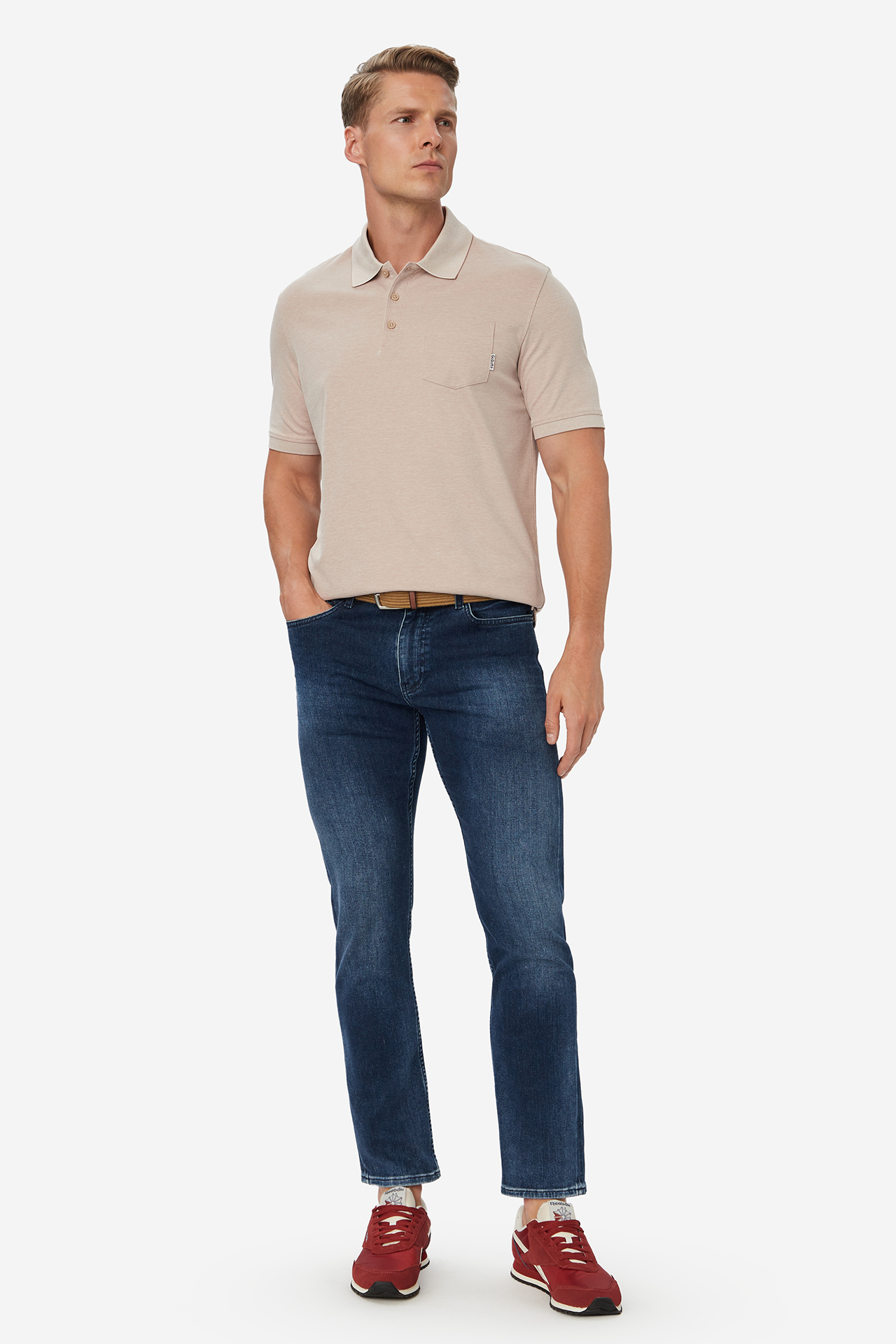 Koszulka polo GO SOFT W226-GSMPO-1081-39M Beżowy