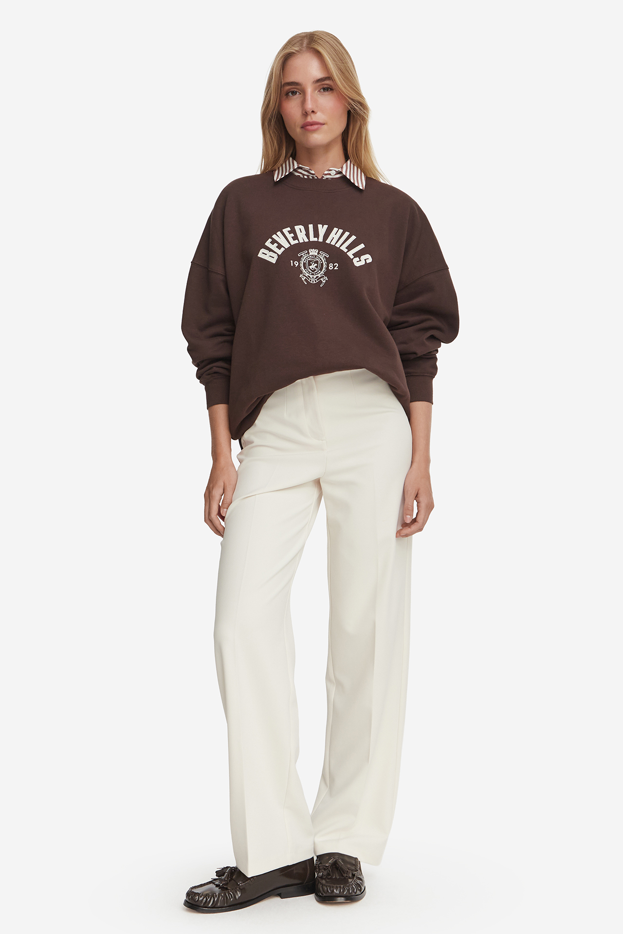 Bluza BEVERLY HILLS POLO CLUB W226-BHLSS-1166-37X Brązowy ciemny