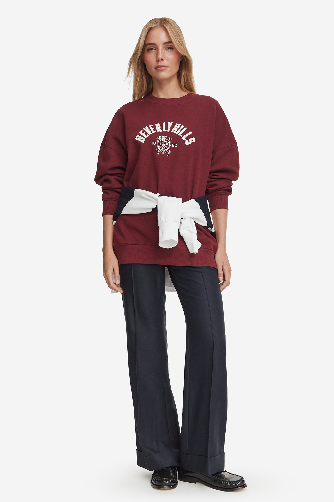 Bluza BEVERLY HILLS POLO CLUB W226-BHLSS-1166-10X Bordowy