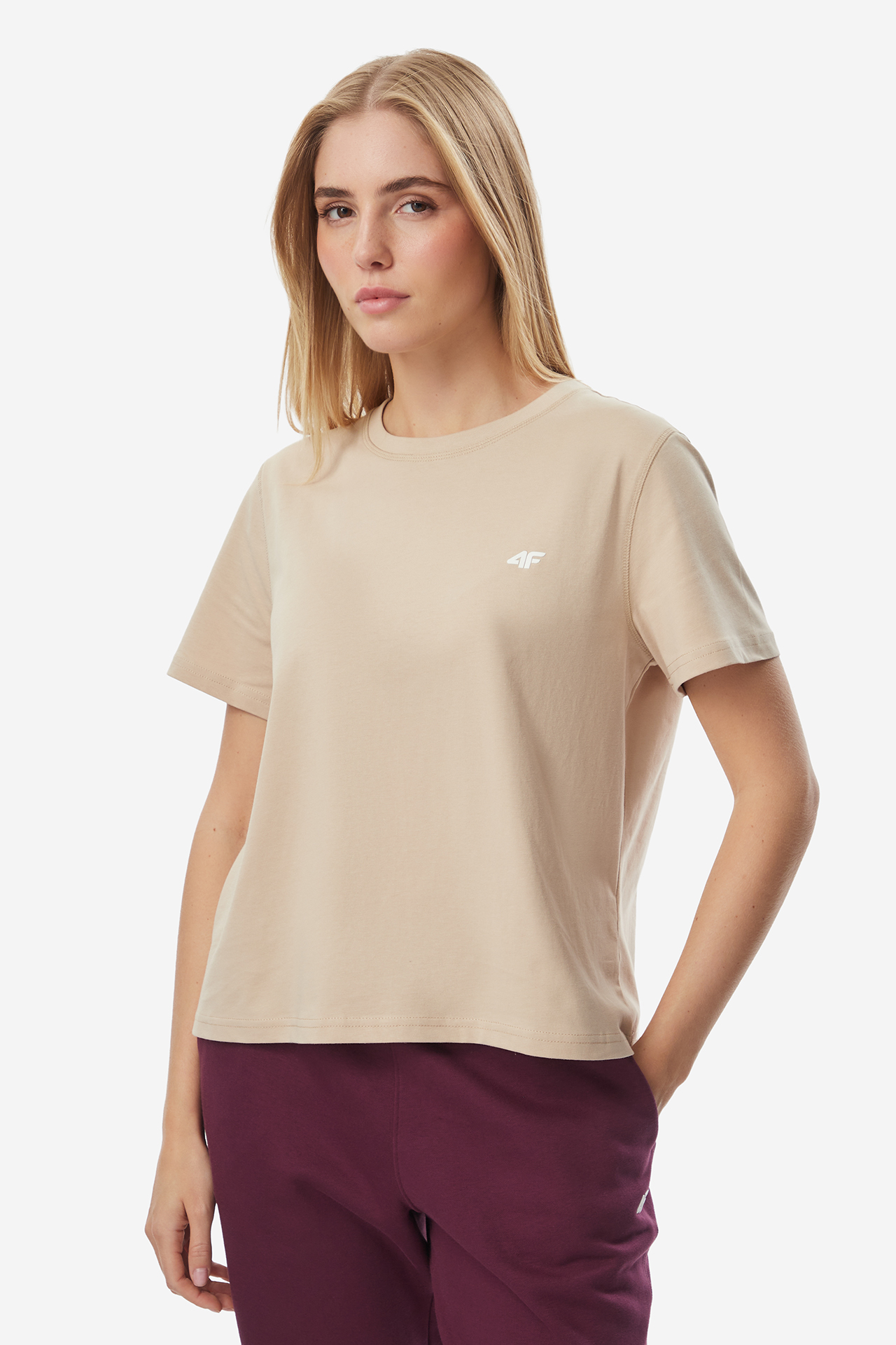 T-shirt 4F 4FWAW26TTSHF4595-83S Beżowy jasny