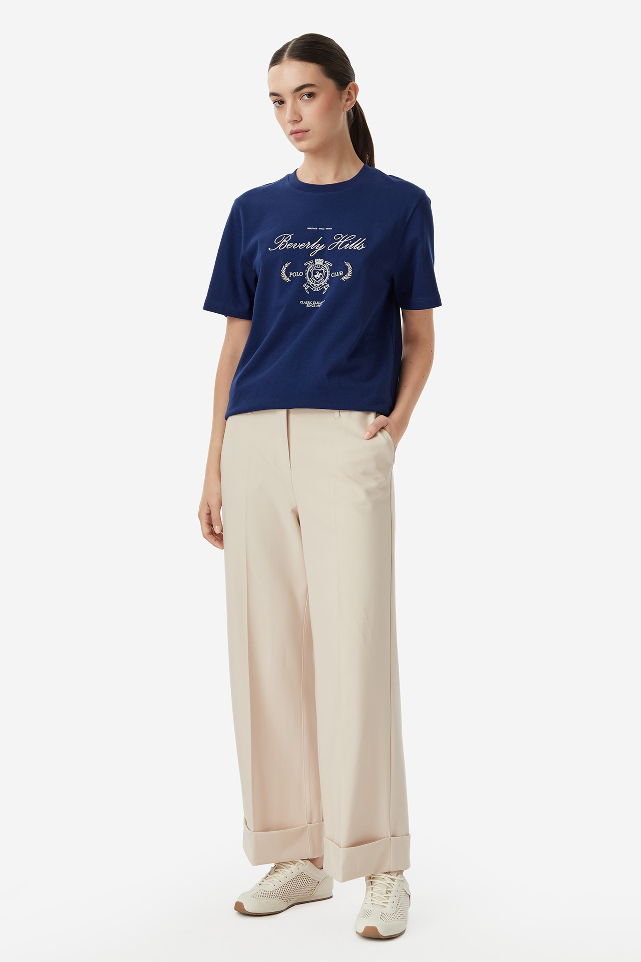 T-shirt BEVERLY HILLS POLO CLUB W226-BHLTS-1224-19X Granatowy