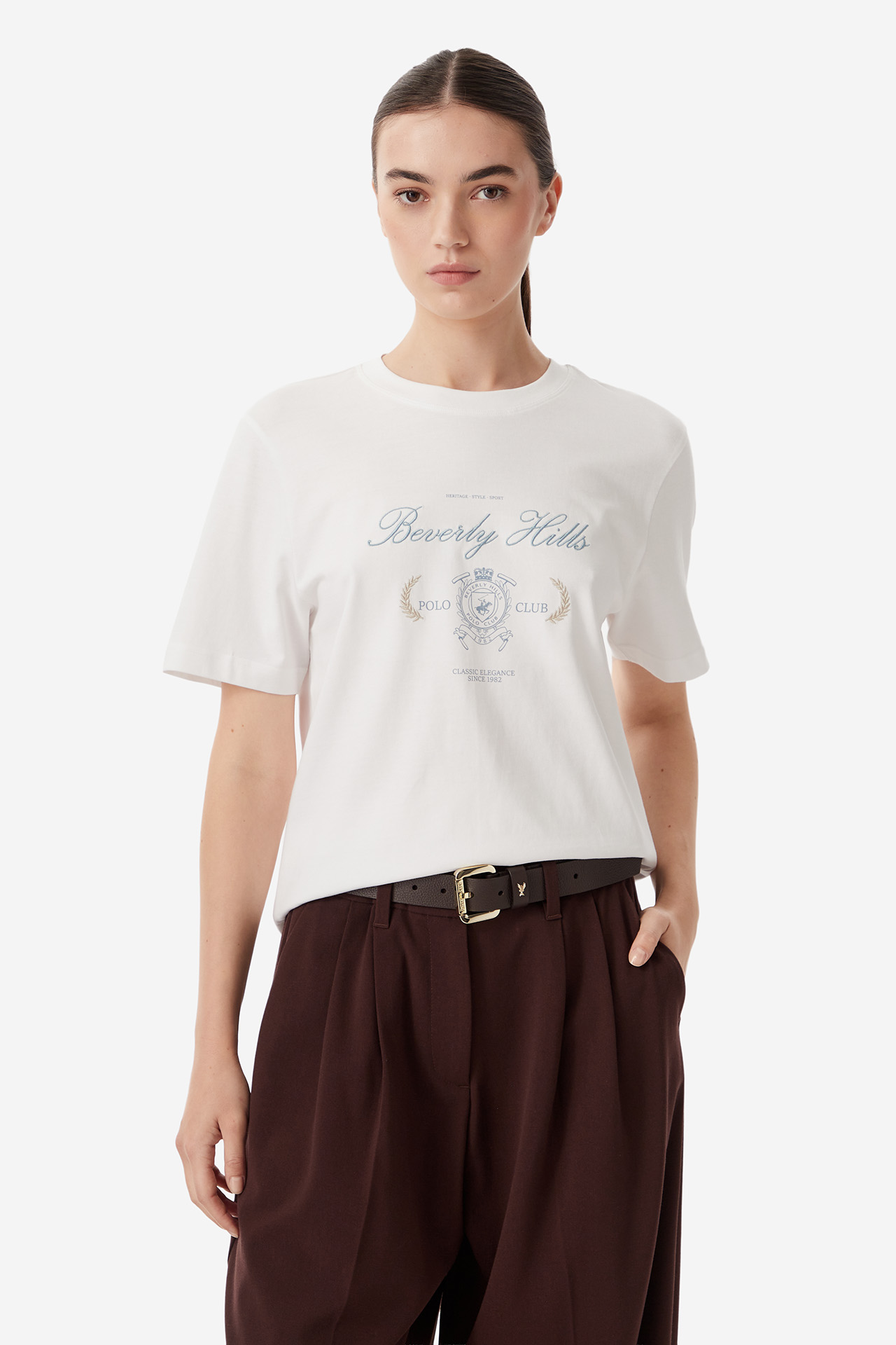 T-shirt BEVERLY HILLS POLO CLUB W226-BHLTS-1224-01X Biały