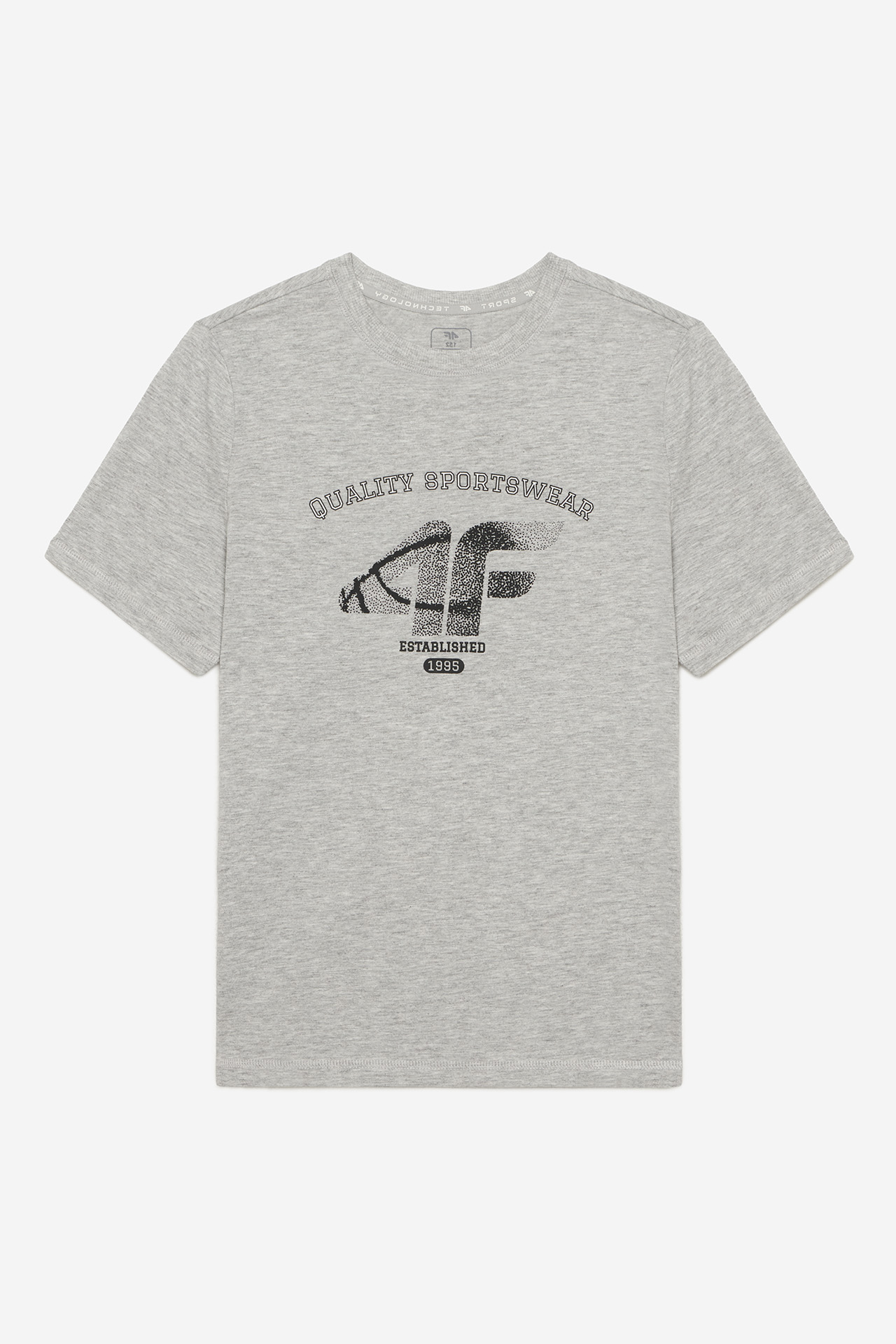 T-shirt 4F 4FJWAW26TTSHM4590-26M Szary jasny