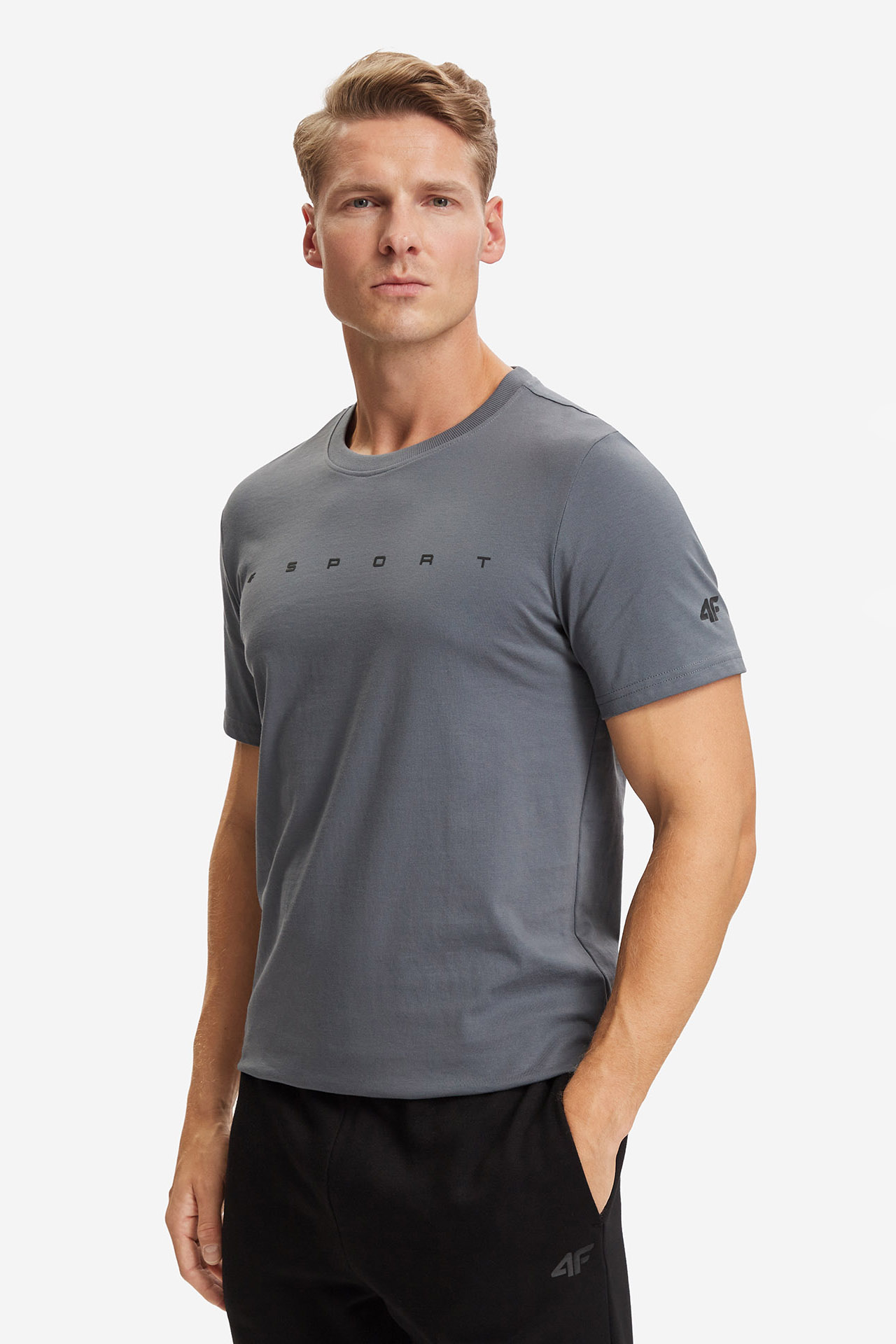 T-shirt 4F 4FWAW26TTSHM4596-22S Szary ciemny