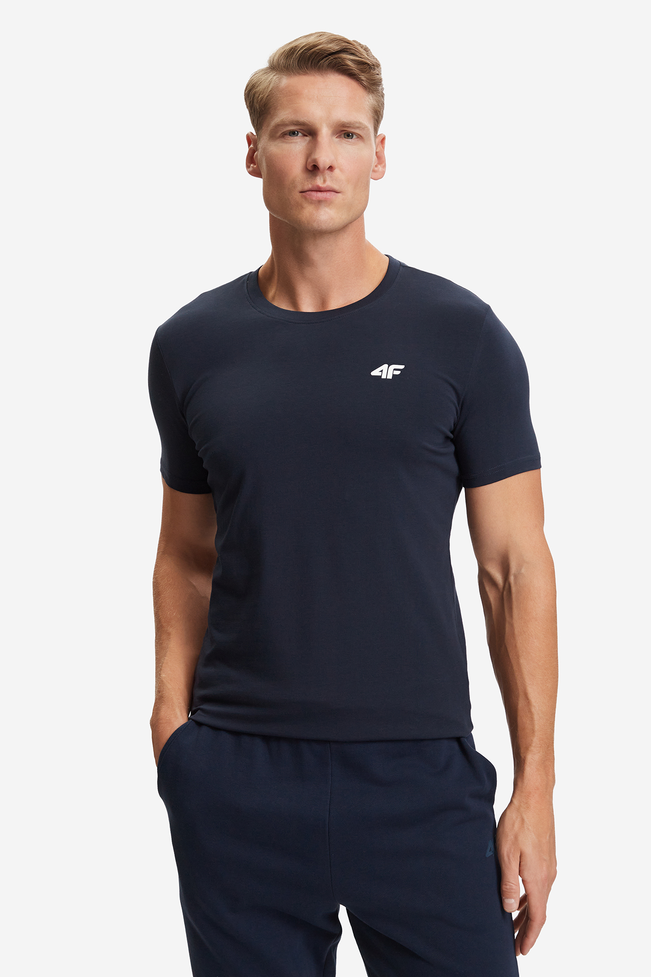 T-shirt 4F 4FWMM00TTSHM4576-31S Granatowy