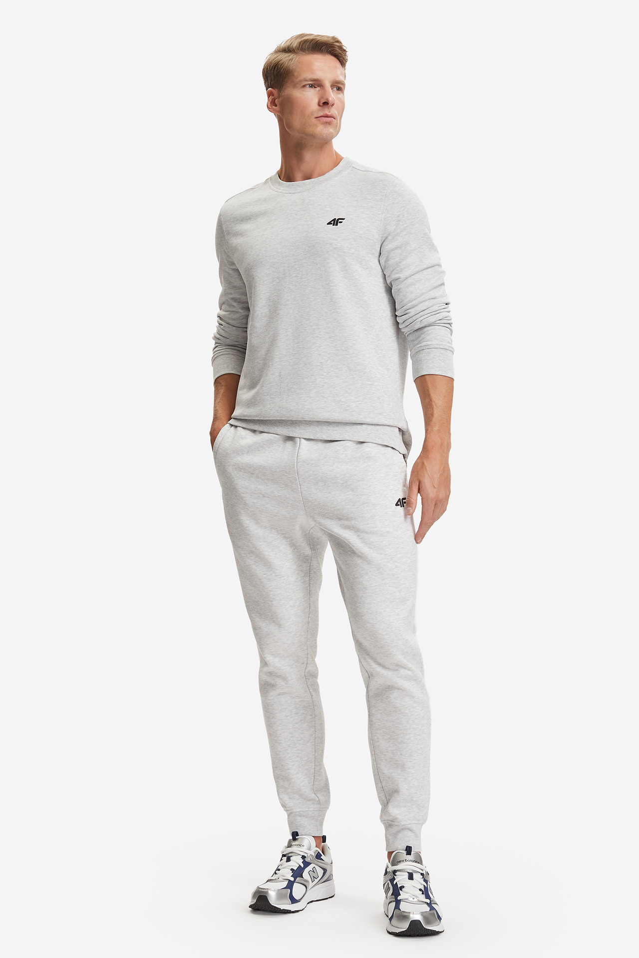 Bluza 4F 4FWMM00TSWSM3233-27M Szary jasny