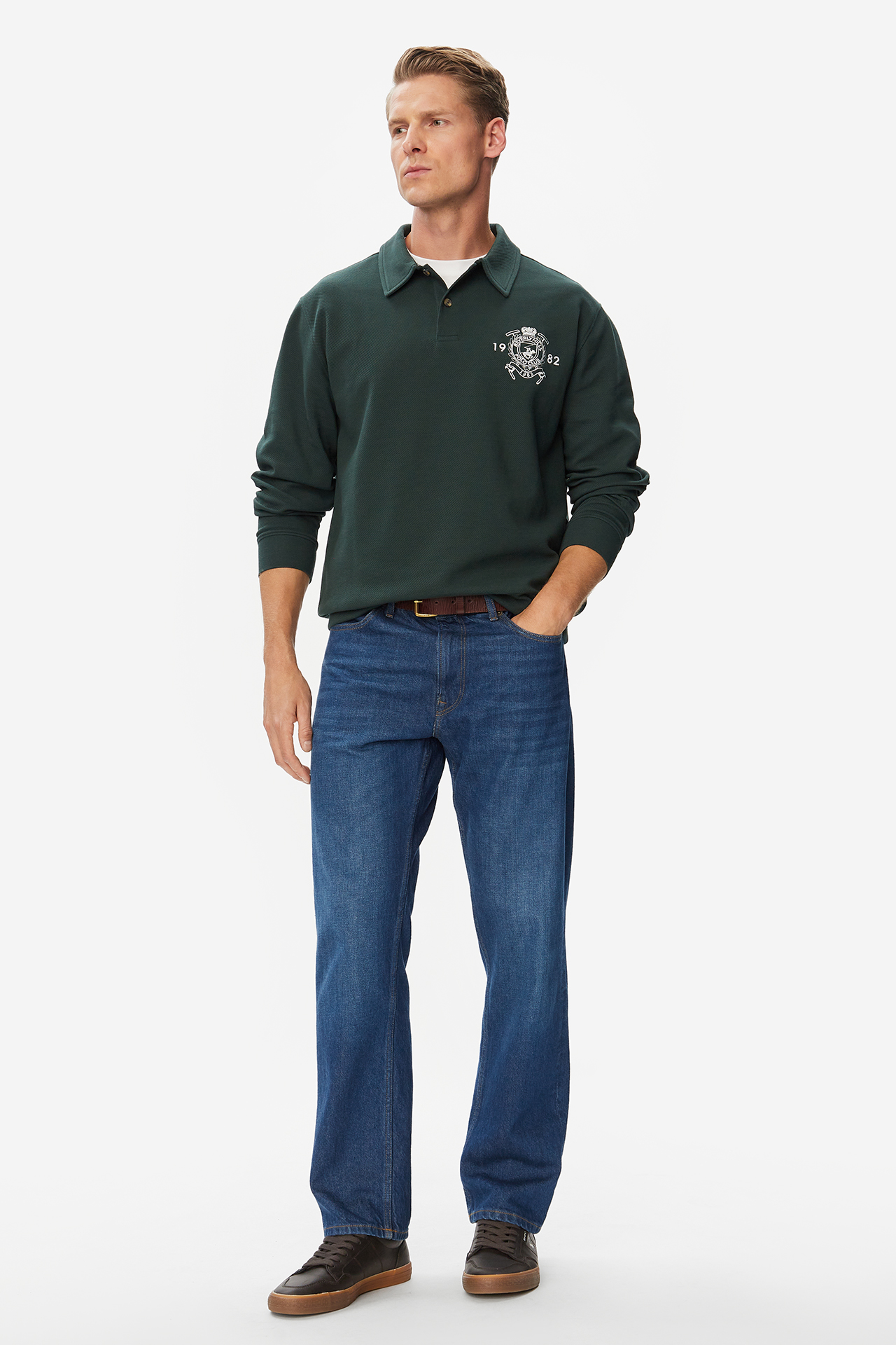 Bluza Beverly Hills Polo Club W226-BHMSS-1234-28X Zielony ciemny