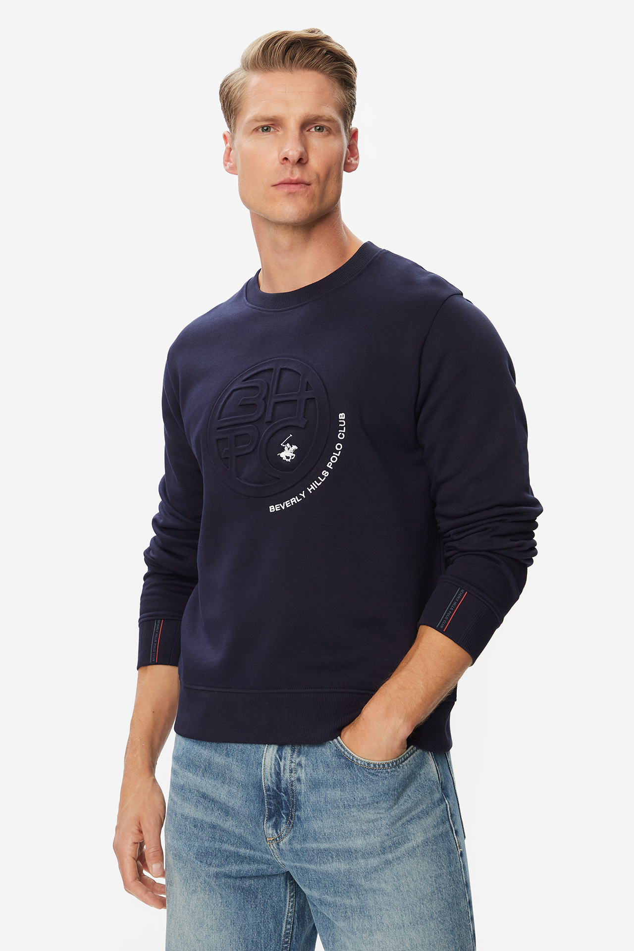 Bluza BEVERLY HILLS POLO CLUB W226-BHMSS-1188-19X Granatowy