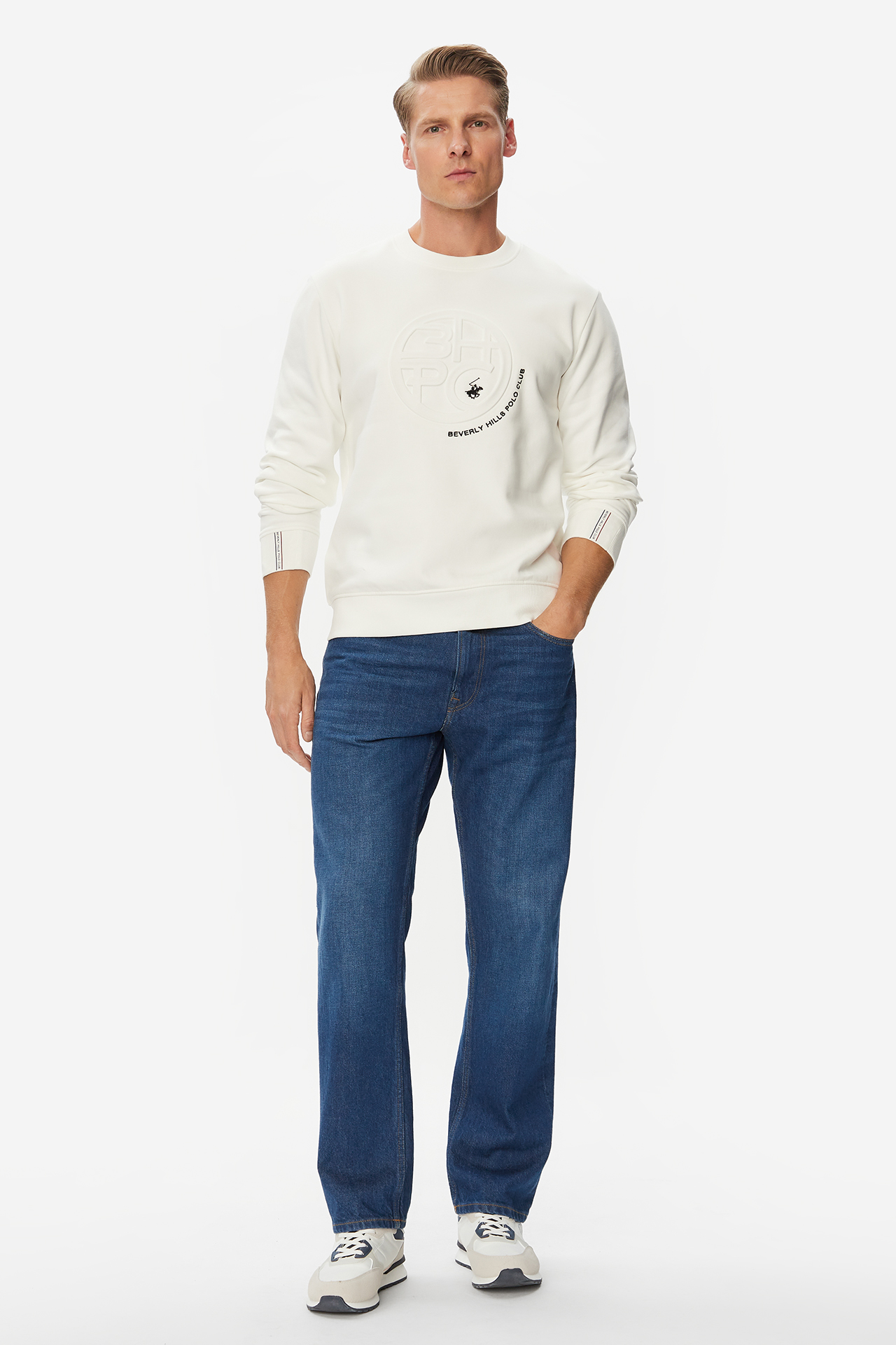 Bluza BEVERLY HILLS POLO CLUB W226-BHMSS-1188-01X Biały